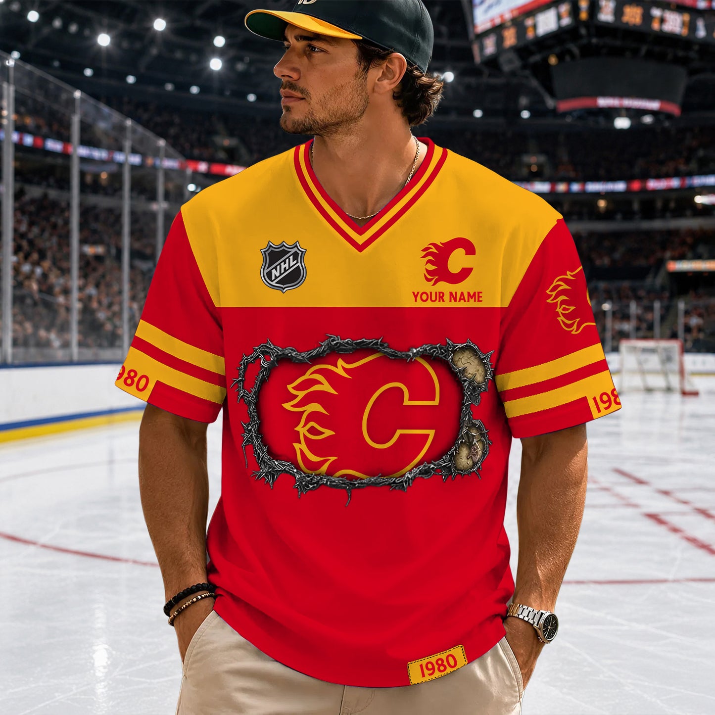 PREMIUM NHL X CF Streetwear V-neck Shirt Custom Gifts For Fan NDT NHM 290526