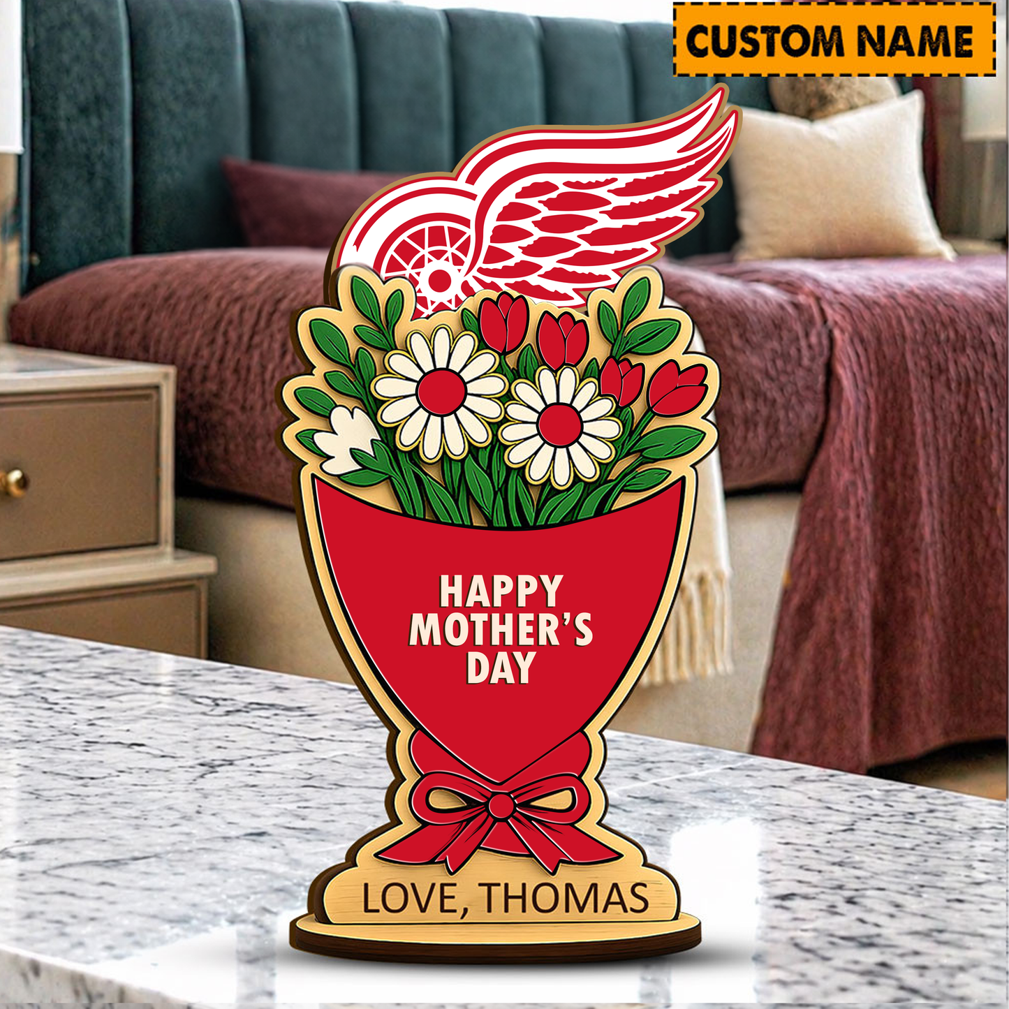PREMIUM NHL X DRW Custom Name Happy Mother's Day Wooden Plaque Gifts For Fan NDT VHM 170426