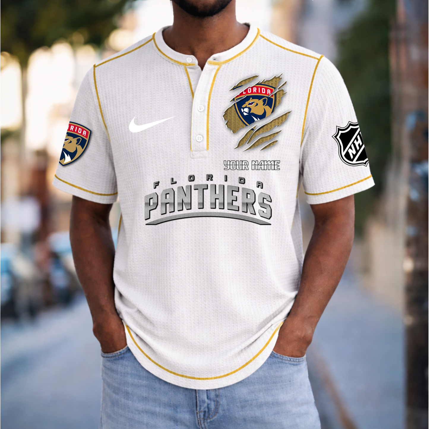 PREMIUM NHL X FP Crew neck button Henry Shirt Limited Editions NDT VHM 20426