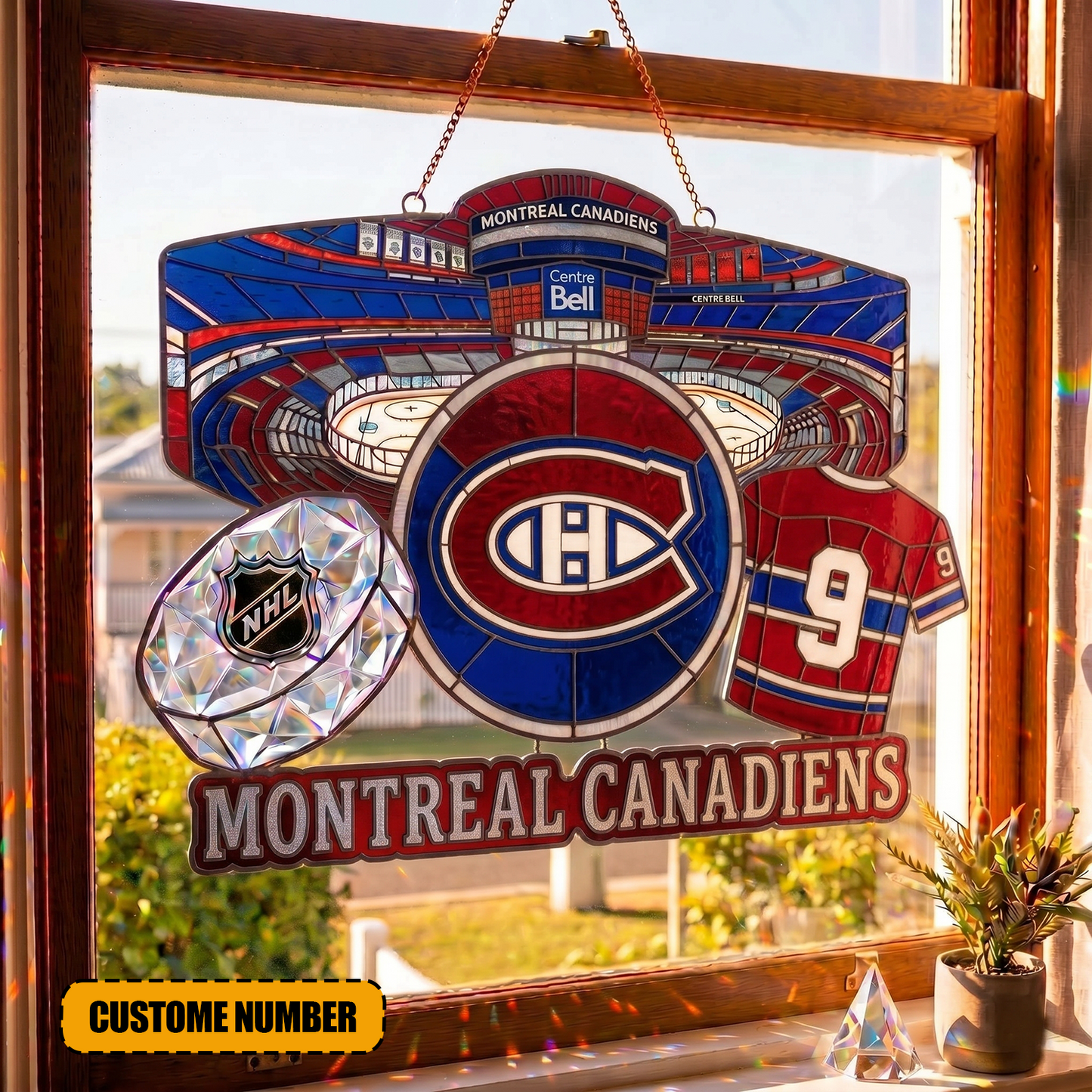 PREMIUM NHL X MC Suncatcher Custom Number Limited Edition NDT VHM 240426