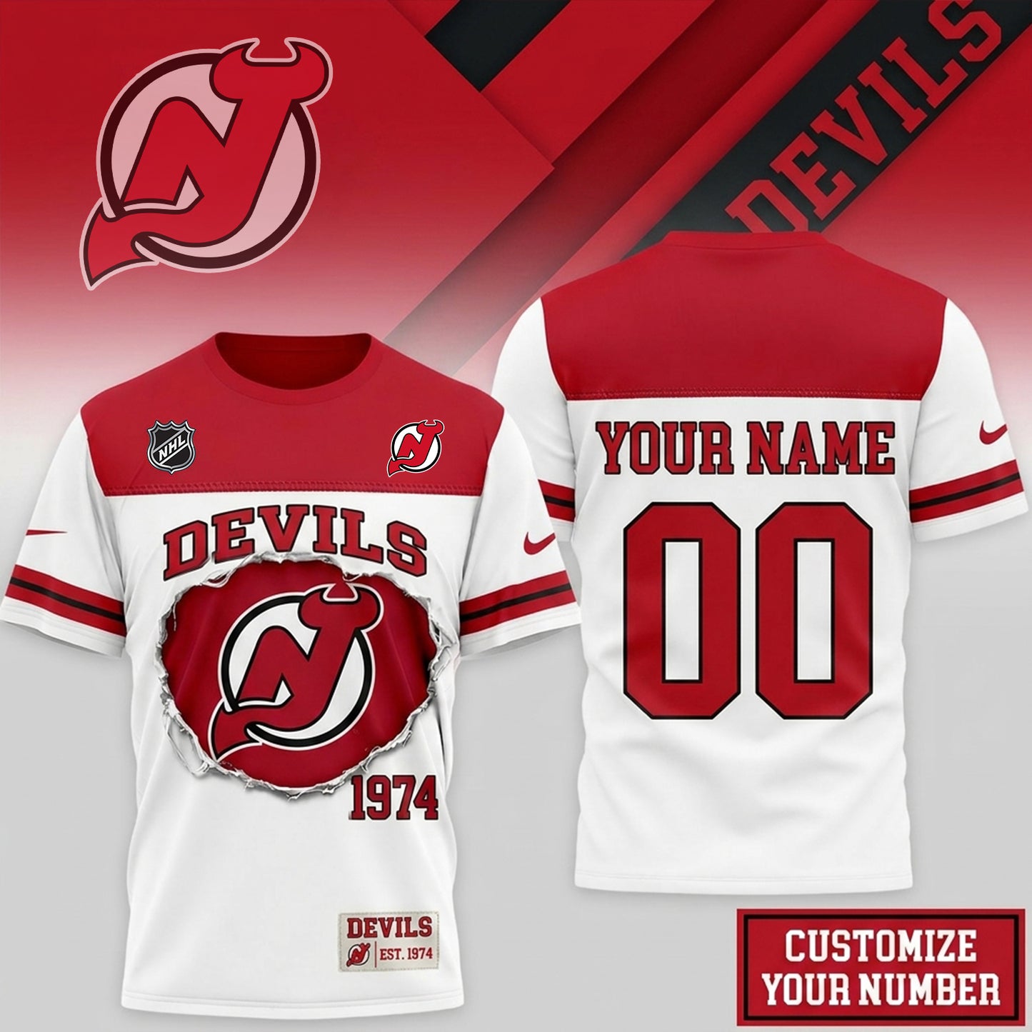 PREMIUM NHL X NJD BESPOKE CRACK SHIRT LIMITED EDITIONS NDT NHM 300526