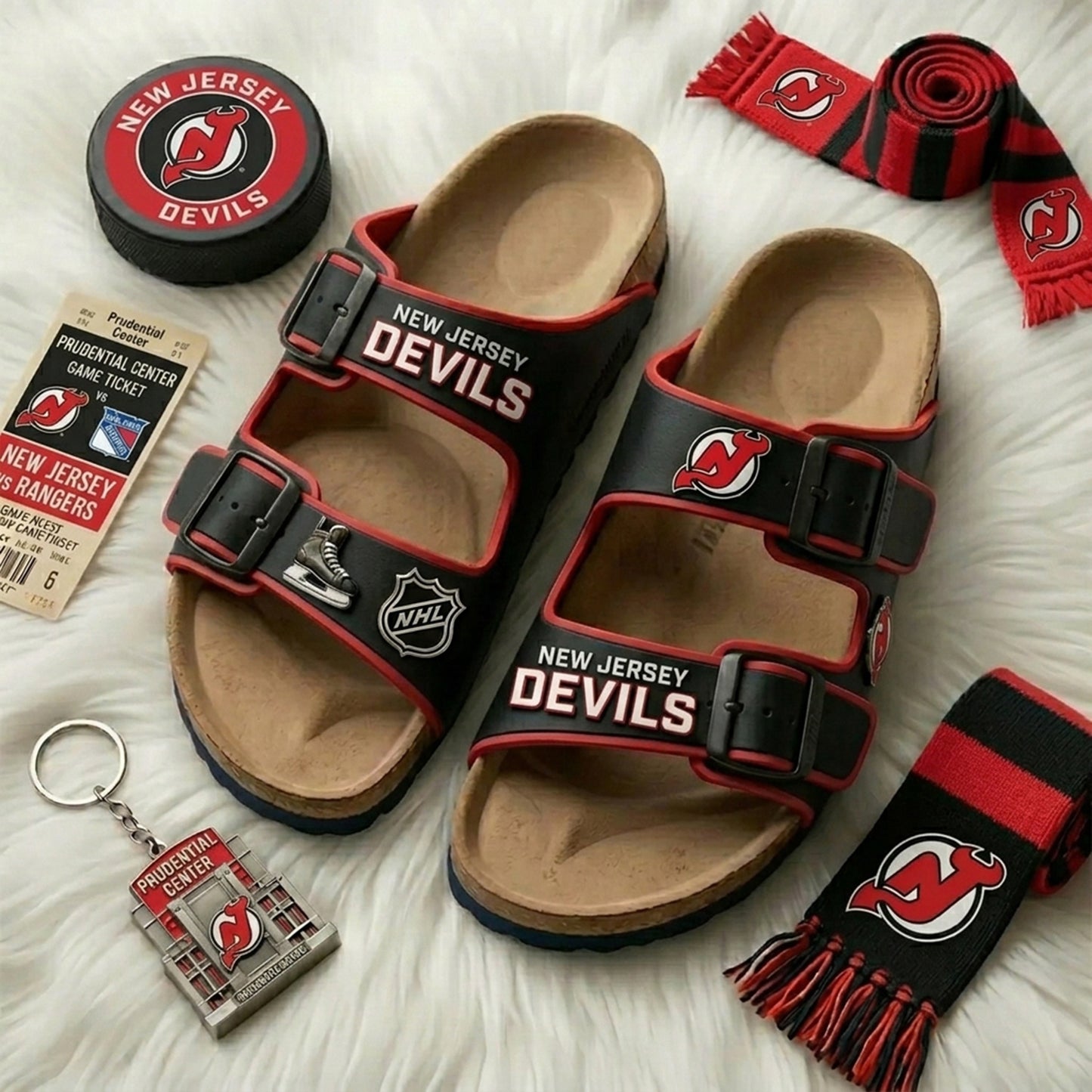 PREMIUM NHL X NJD Birken-Inspired Double-Strap Sandals For Summer Holiday V3 NDT NHM 180526