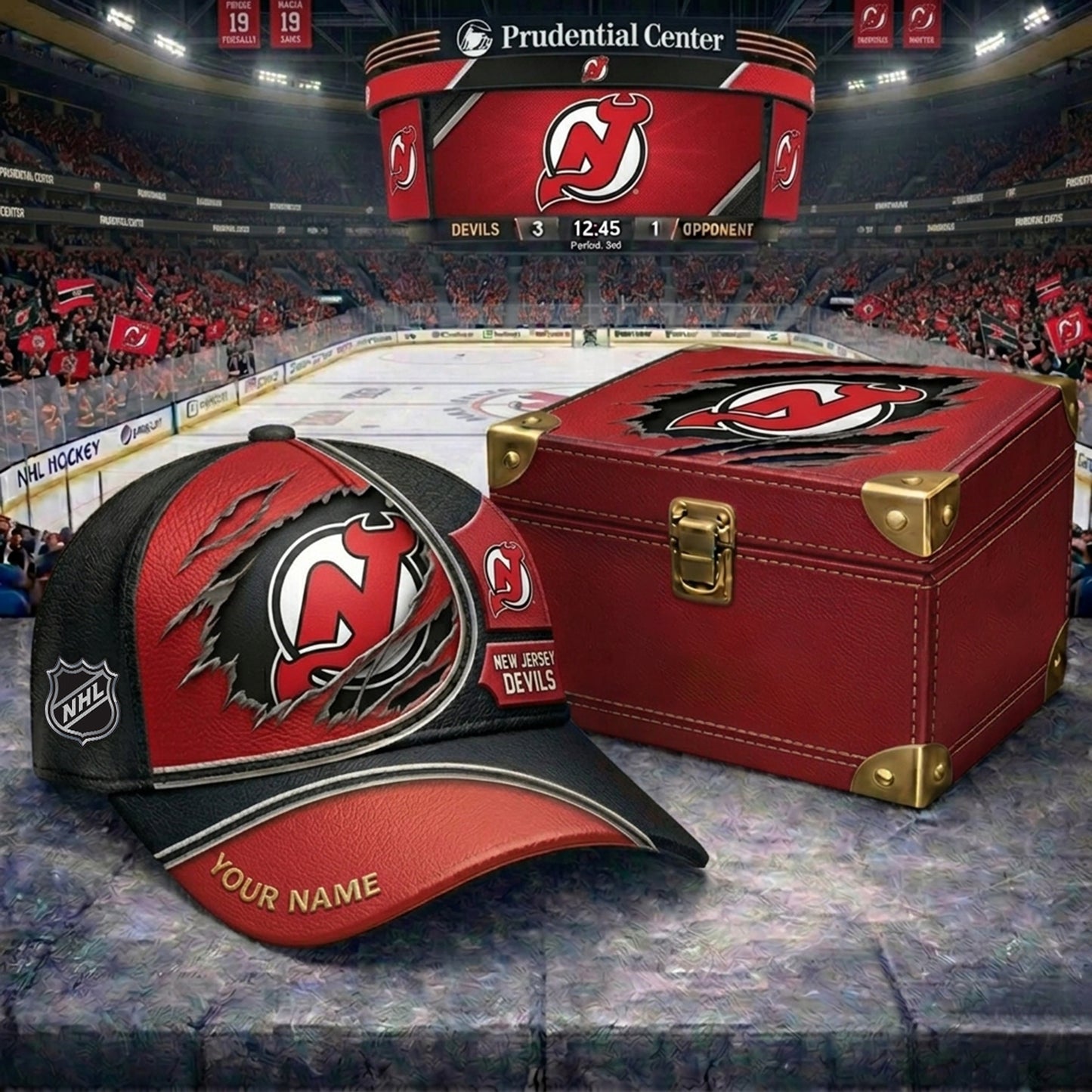 PREMIUM NHL X NJD CRACK CUSTOM NAME HAT V300 NDT NHM 150526
