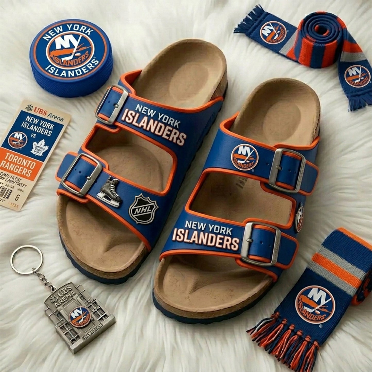 PREMIUM NHL X NYI Birken-Inspired Double-Strap Sandals For Summer Holiday V3 NDT NHM 180526