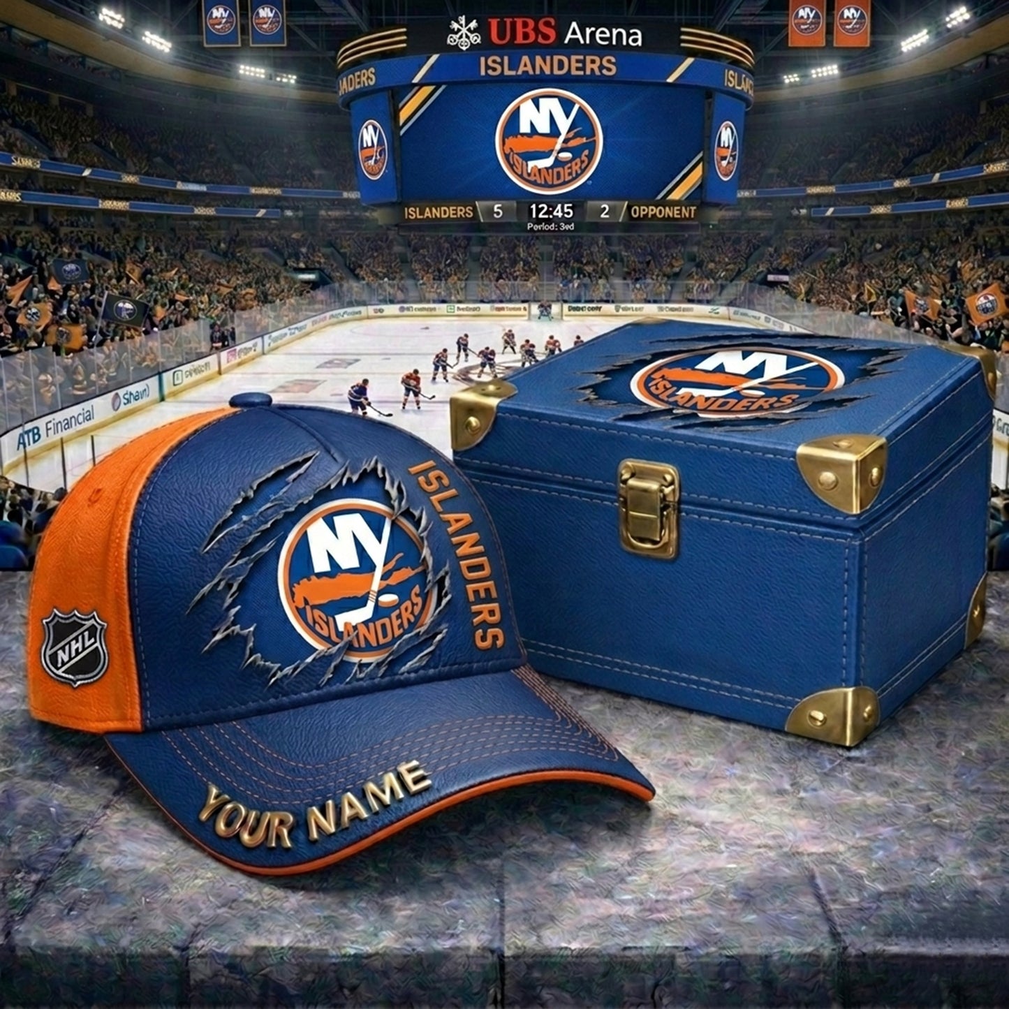 PREMIUM NHL X NYI CRACK CUSTOM NAME HAT NDT NHM 160426