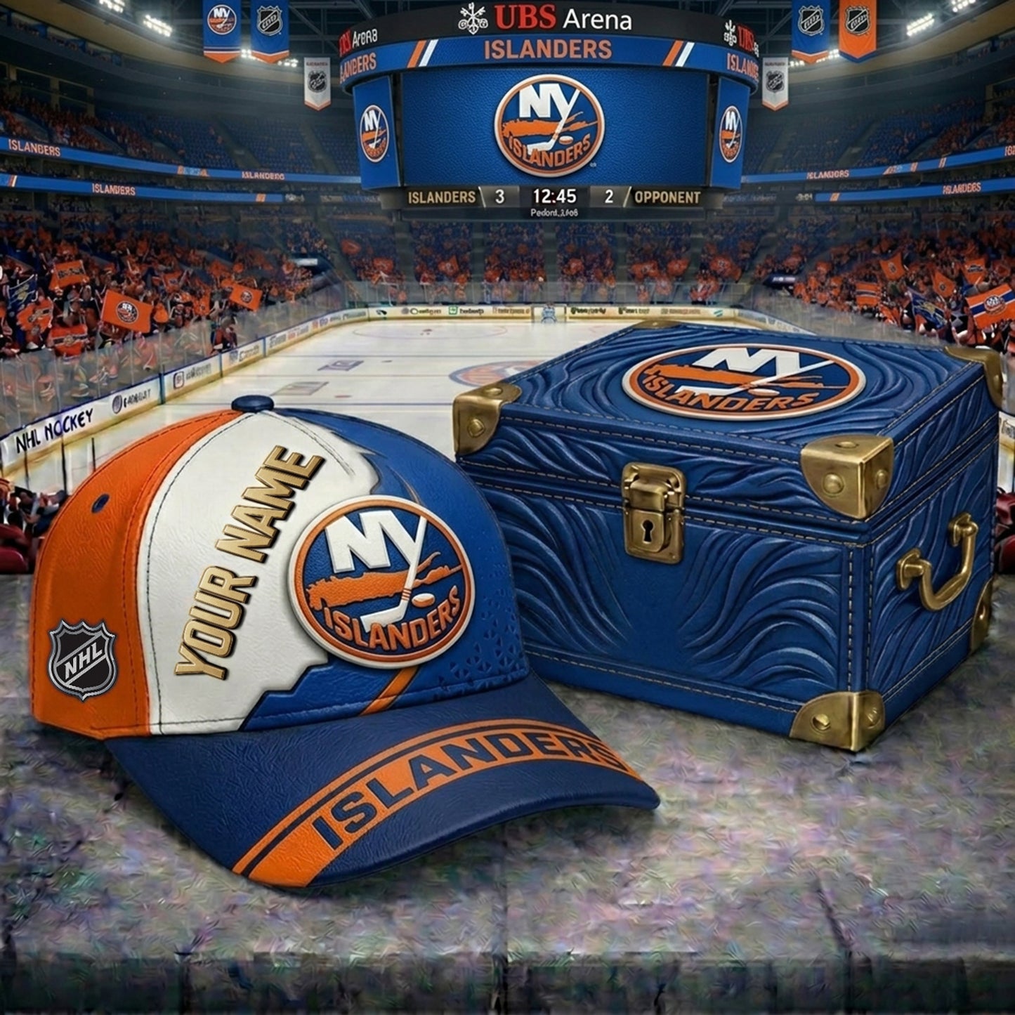 PREMIUM NHL X NYI CRACK CUSTOM NAME V4 HAT NDT NHM 200426