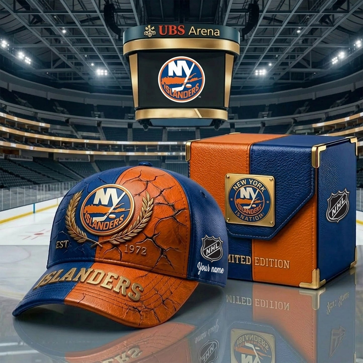 PREMIUM NHL X NYI CRACK CUSTOM NAME V6 HAT NDT NHM 230426