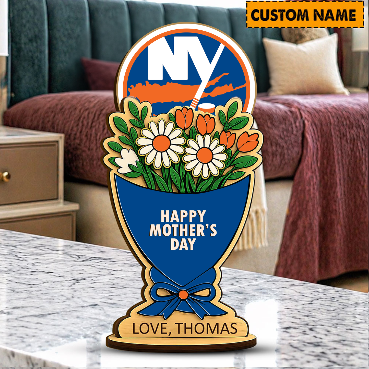 PREMIUM NHL X NYI Custom Name Happy Mother's Day Wooden Plaque Gifts For Fan NDT VHM 170426