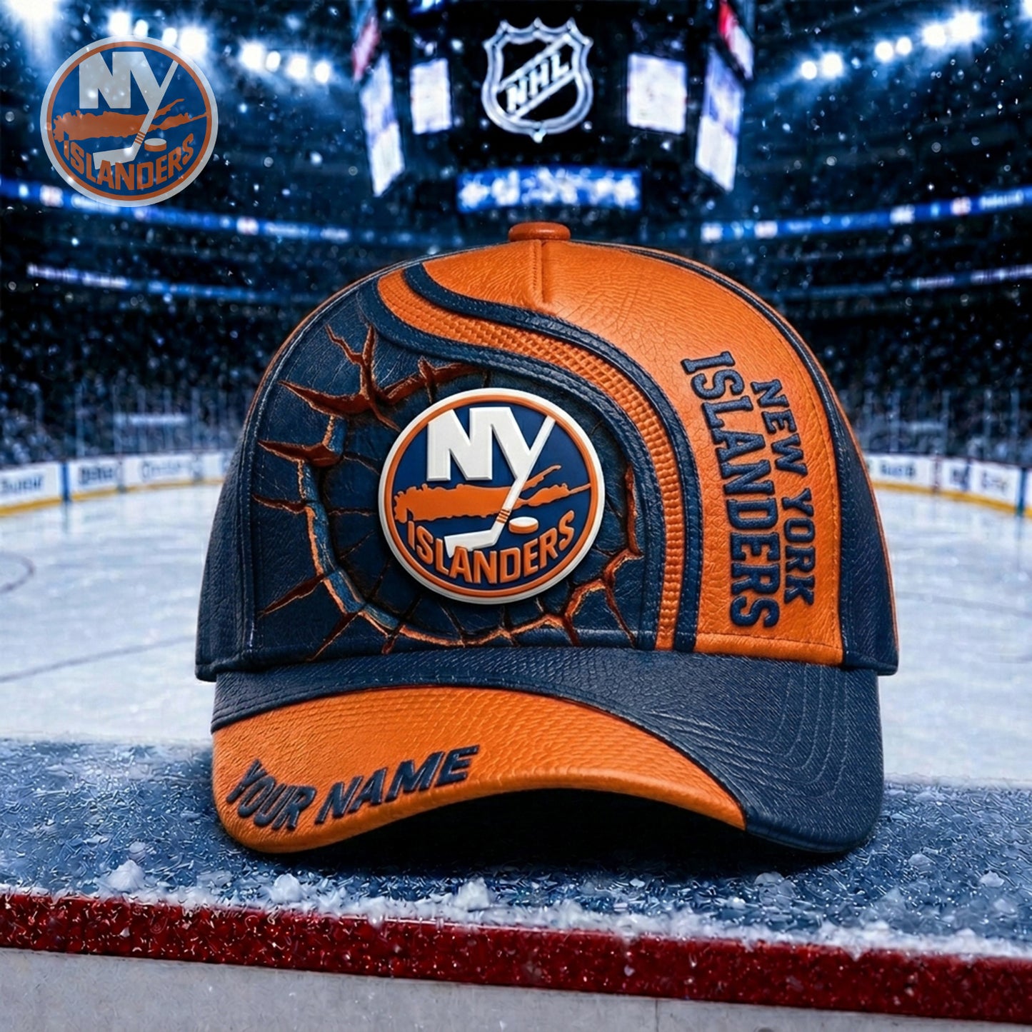 PREMIUM NHL X NYI Embroidered Hockey Custom Name HAT NDT NHM 250526