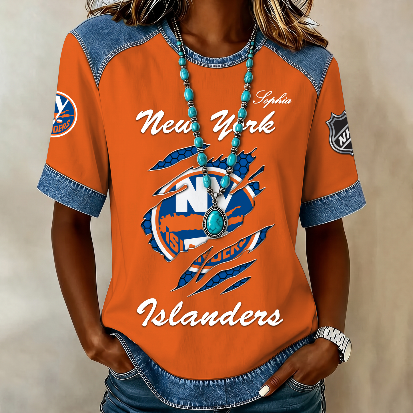 PREMIUM NHL X NYI Women Retro T Shirt Custom Name Limited Edition NDT VHM 190526