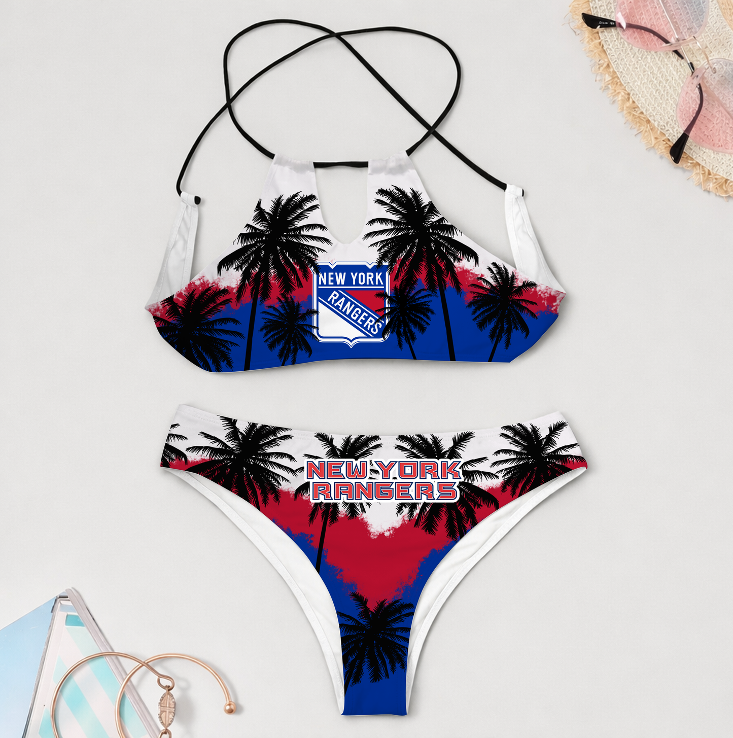 PREMIUM NHL X NYR 3D Women Cami Swimsuit Women Bikini For Summer HOLIDAY