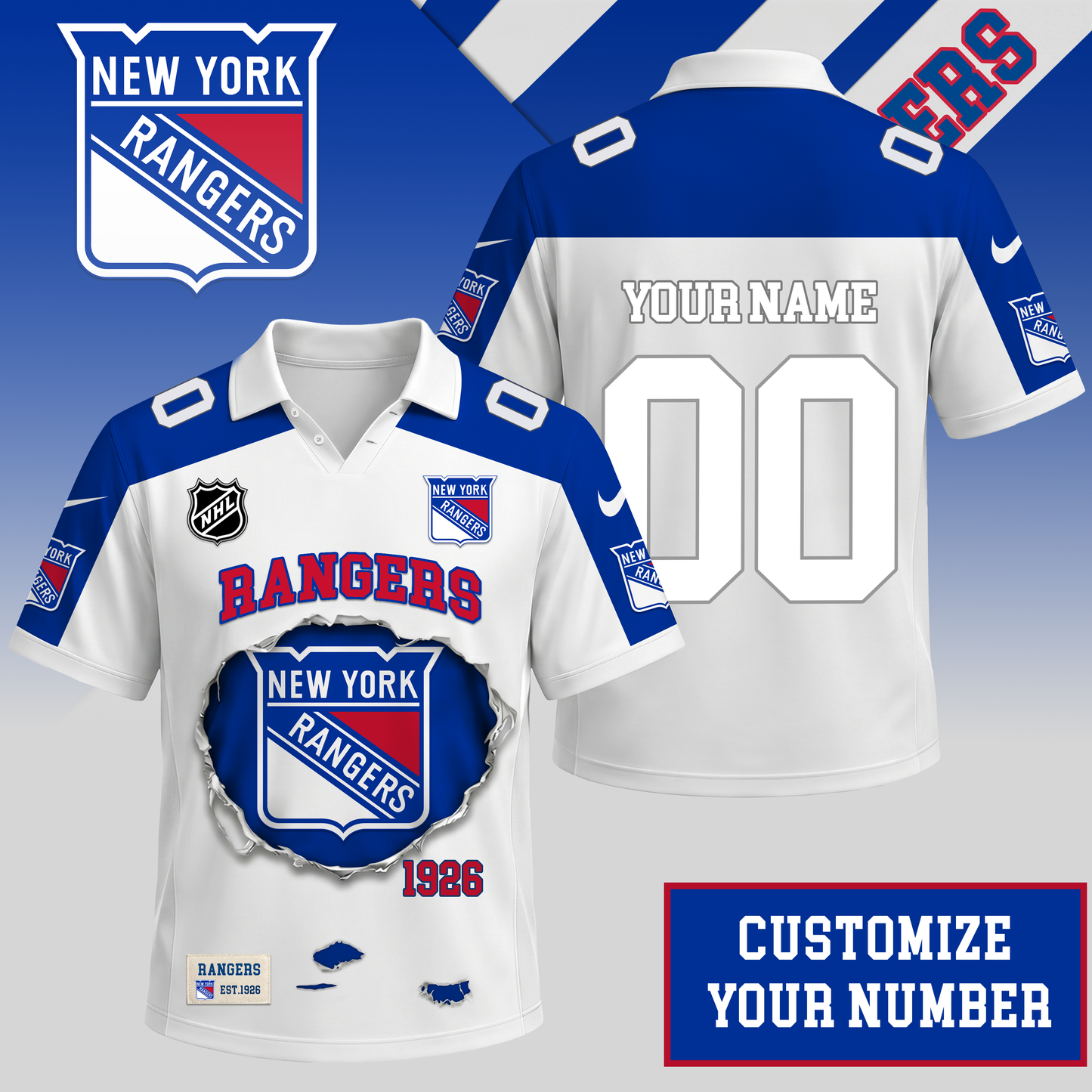 PREMIUM NHL X NYR Streetwear Polo Shirt Custom Gifts For Fan NDT VHM 010626