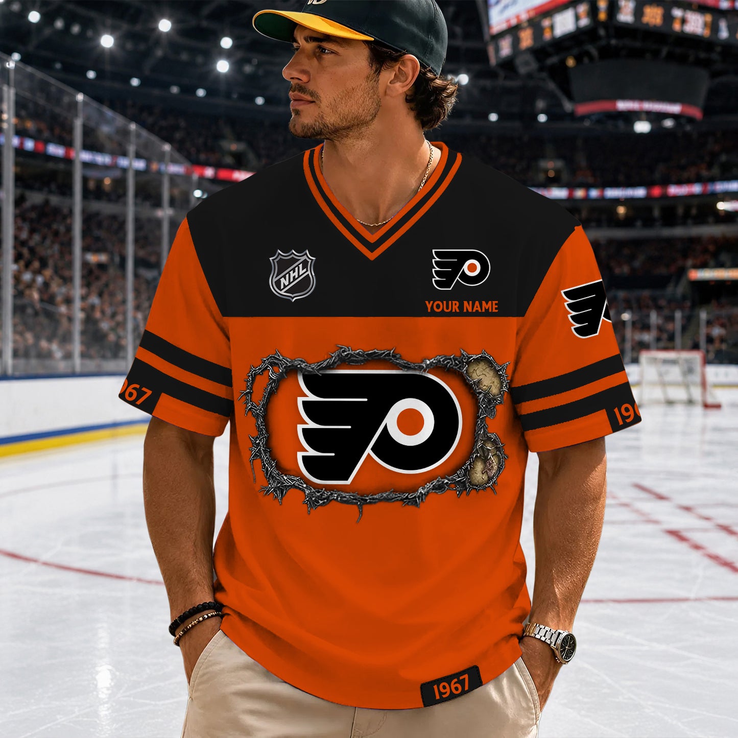 PREMIUM NHL X PF Streetwear V-neck Shirt Custom Gifts For Fan NDT NHM 290526