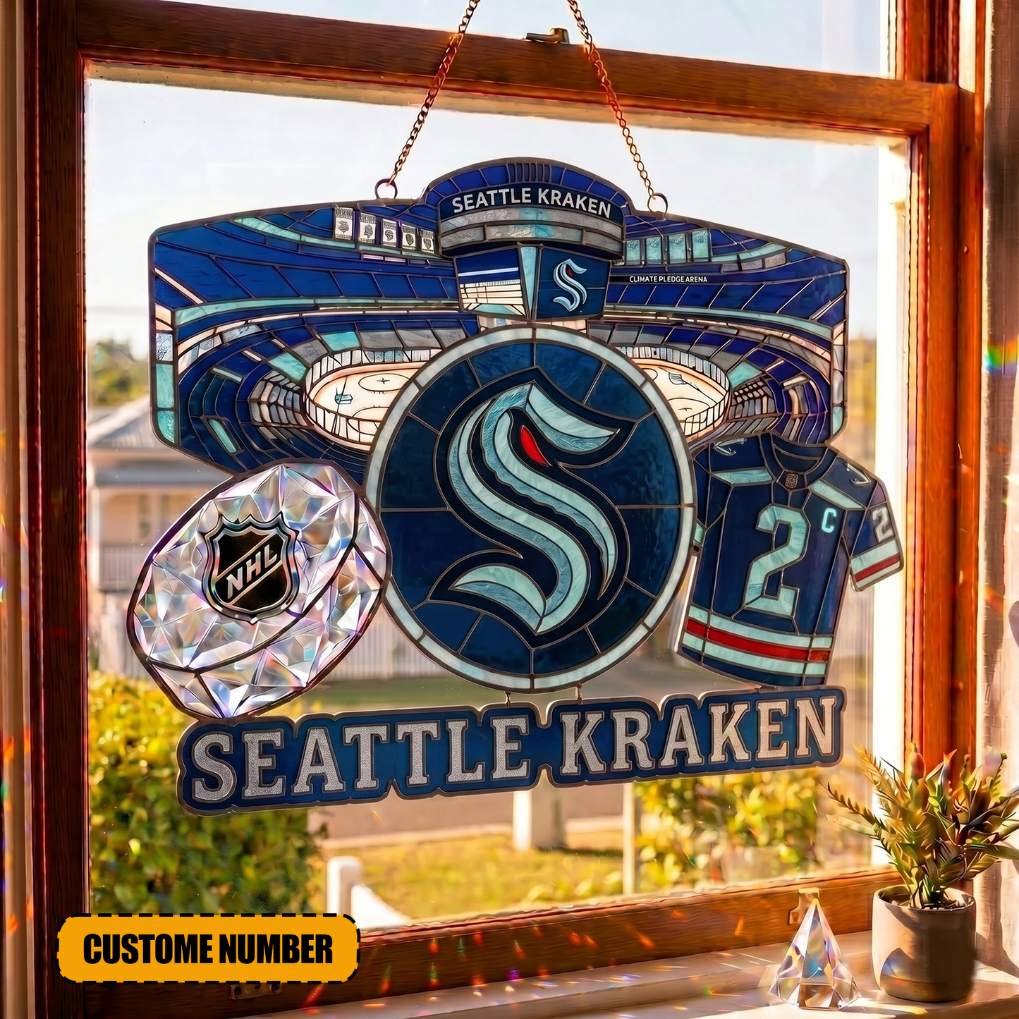 PREMIUM NHL X SK Suncatcher Custom Name Limited Edition NDT VHM 240426