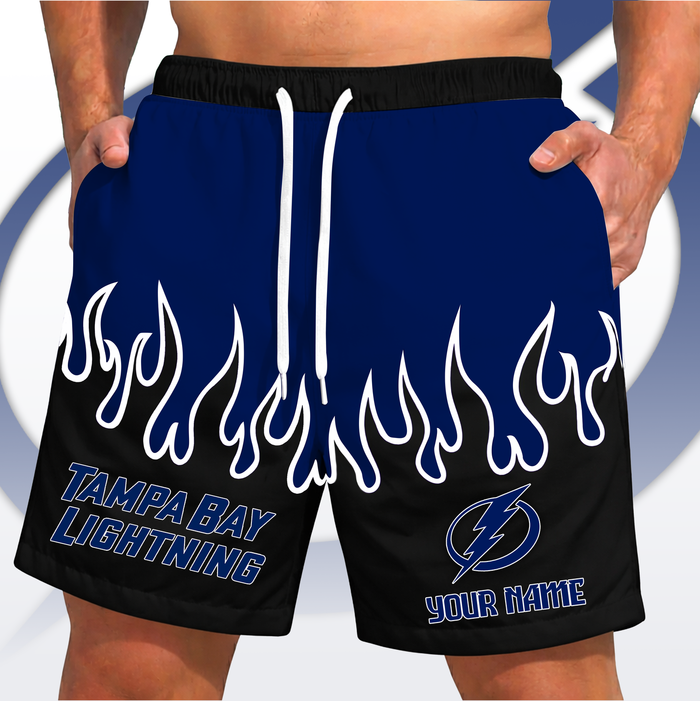 PREMIUM NHL X TBL Fire Flame Short Pants Custom Name Limited Edition NDT VHM 200426