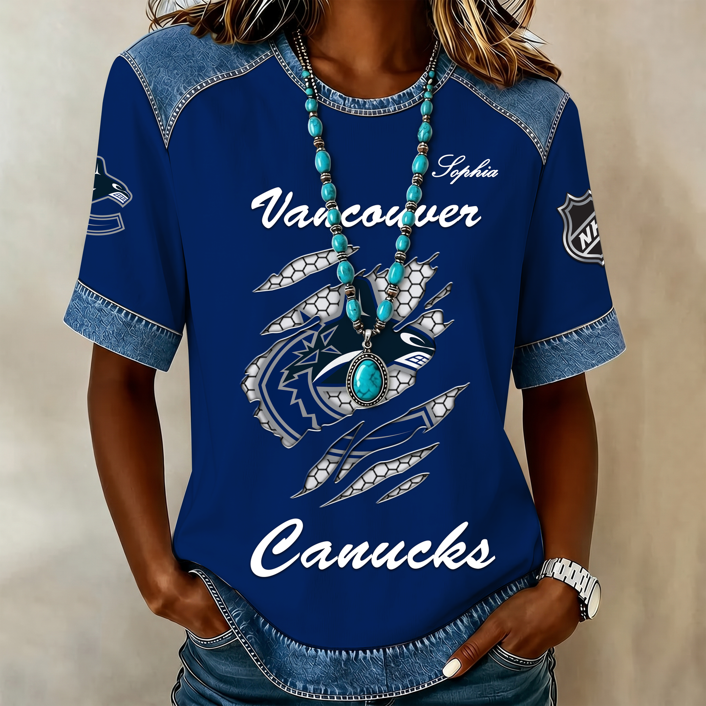 PREMIUM NHL X VC Women Retro T Shirt Custom Name Limited Edition NDT VHM 190526