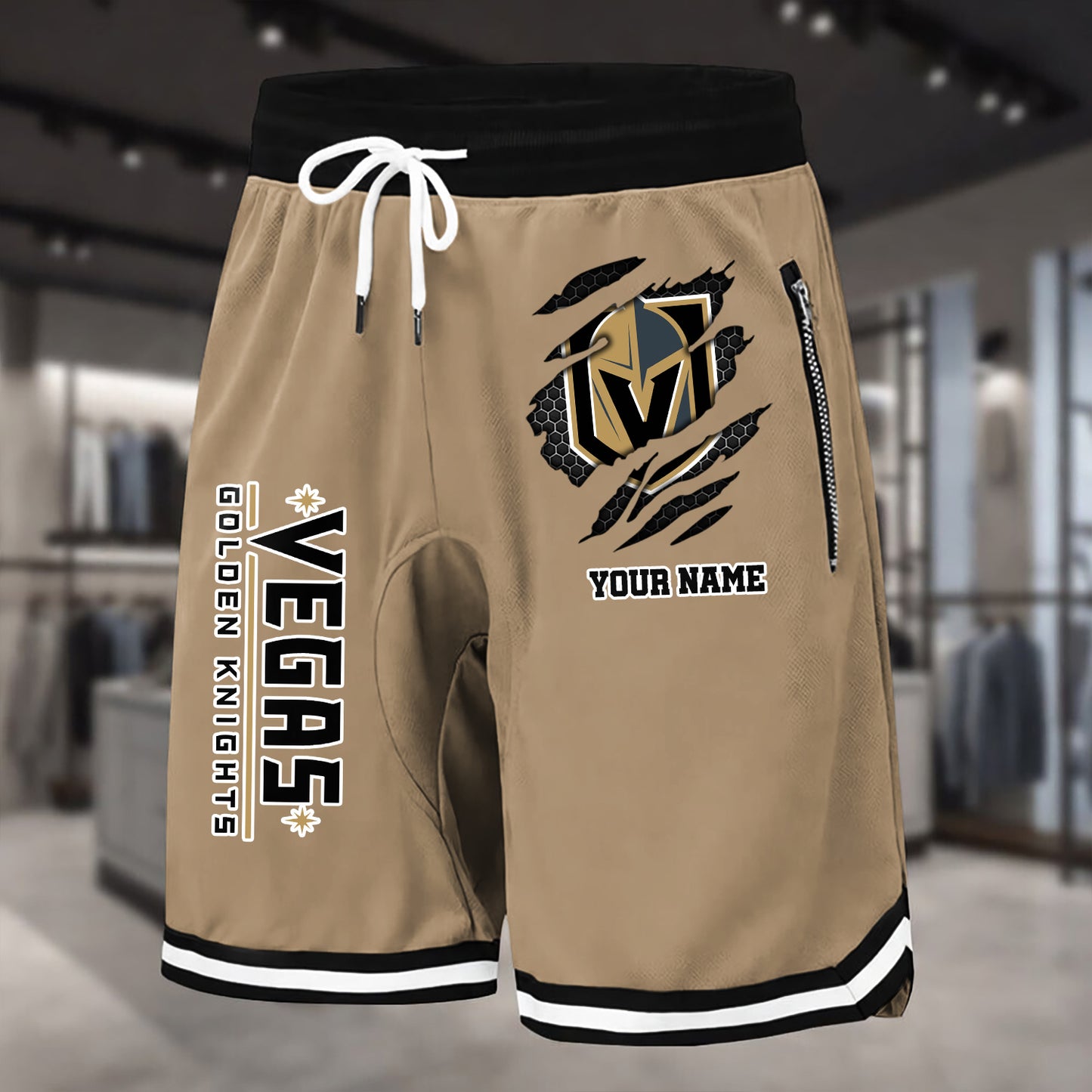 PREMIUM NHL X VGK Summer Fitness Breathable Basketball Shorts NDT NHM 240426