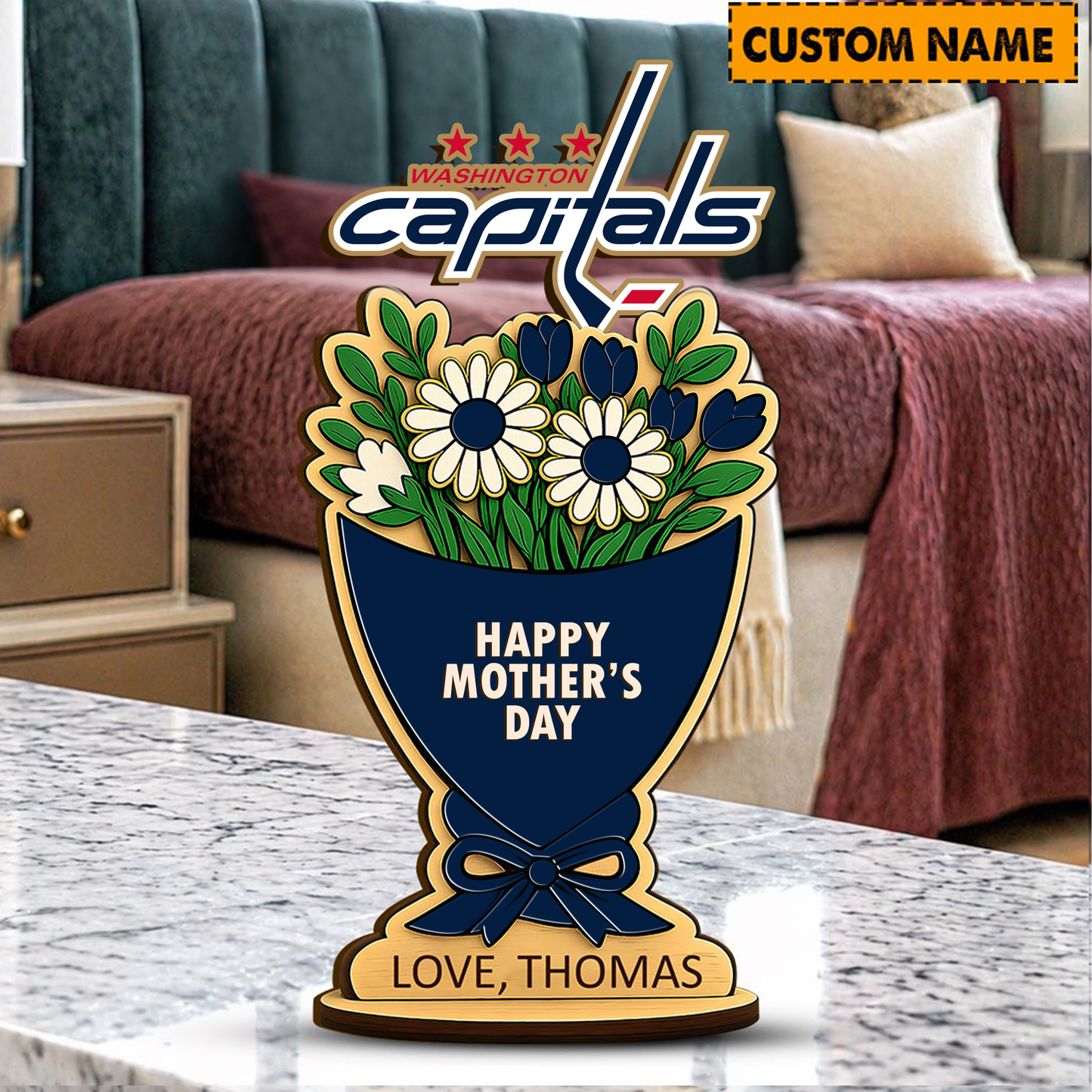 PREMIUM NHL X WC Custom Name Happy Mother's Day Wooden Plaque Gifts For Fan NDT VHM 170426