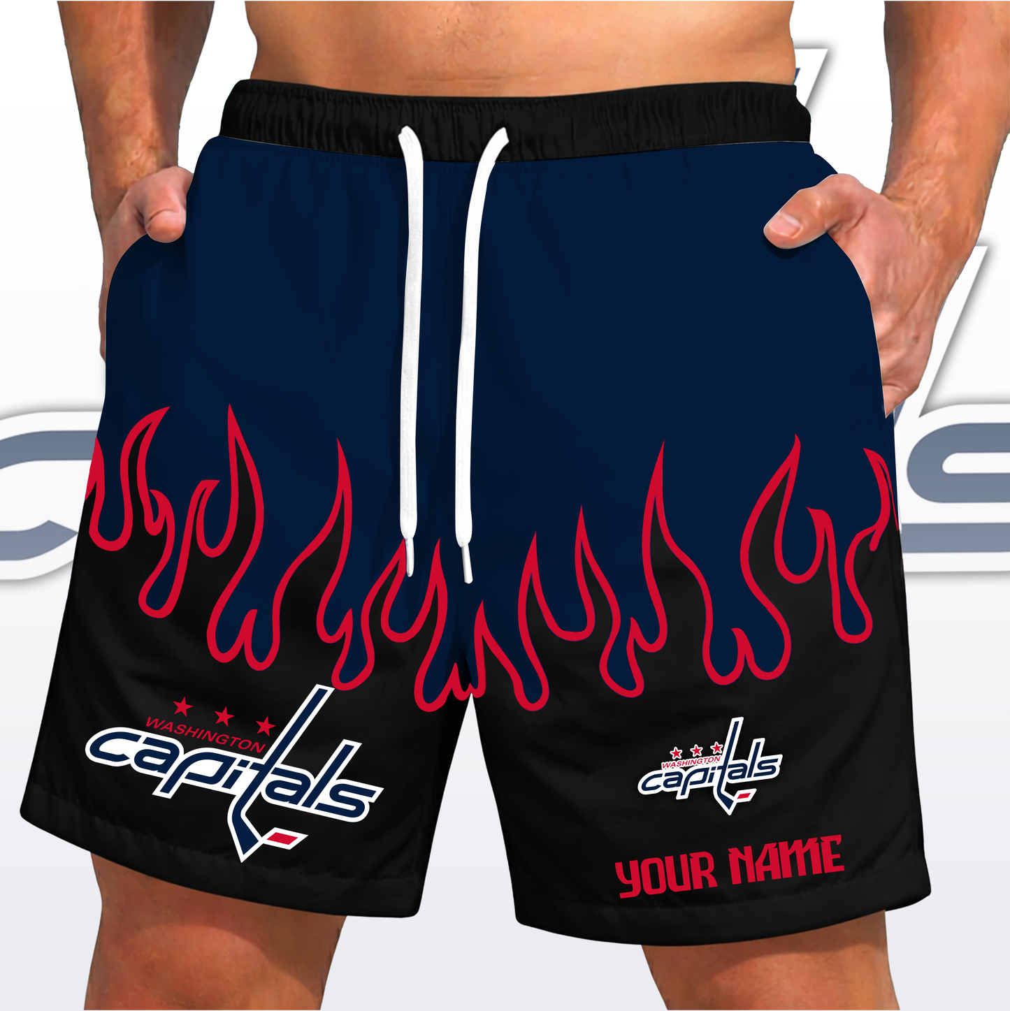 PREMIUM NHL X WC Fire Flame Short Pants Custom Name Limited Edition NDT VHM 200426