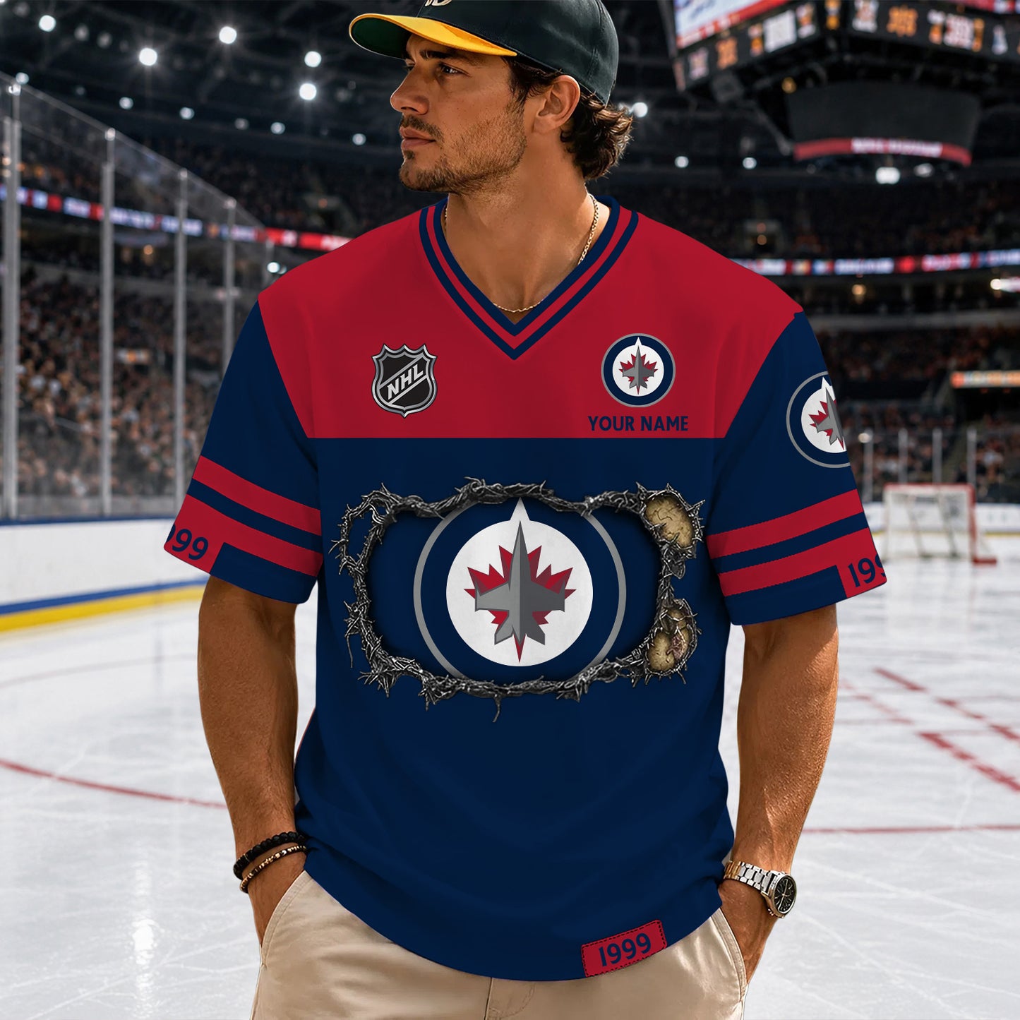 PREMIUM NHL X WJ Streetwear V-neck Shirt Custom Gifts For Fan NDT NHM 290526