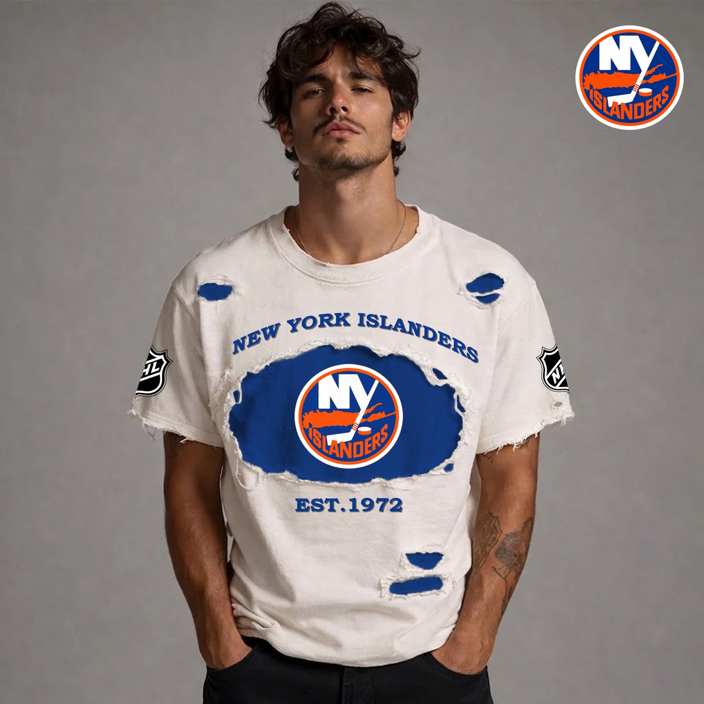 PREMIUM NHL x NYI RETRO WASH SHIRT NDT NTN 080426