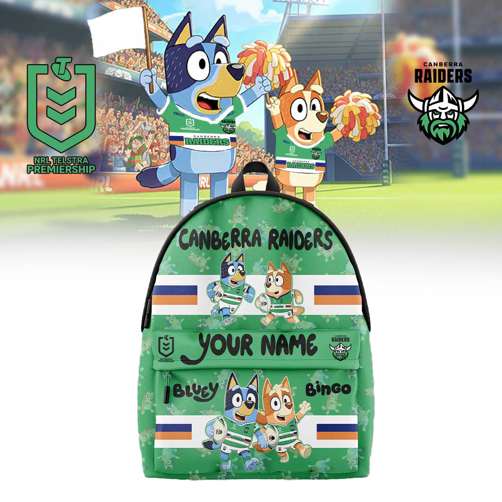PREMIUM NRL X CR Bluey and Bingo Back Pack Custom Name For Fans NDT LVH 310326