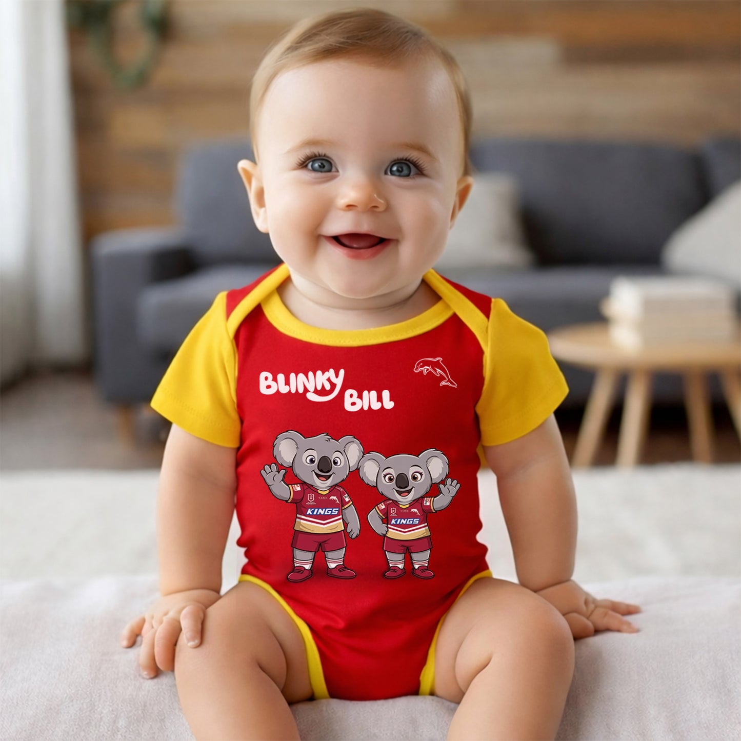 PREMIUM NRL X DOL BLINKY BILL Baby Romper Custom Name For Kids NDT LVH 130426 1