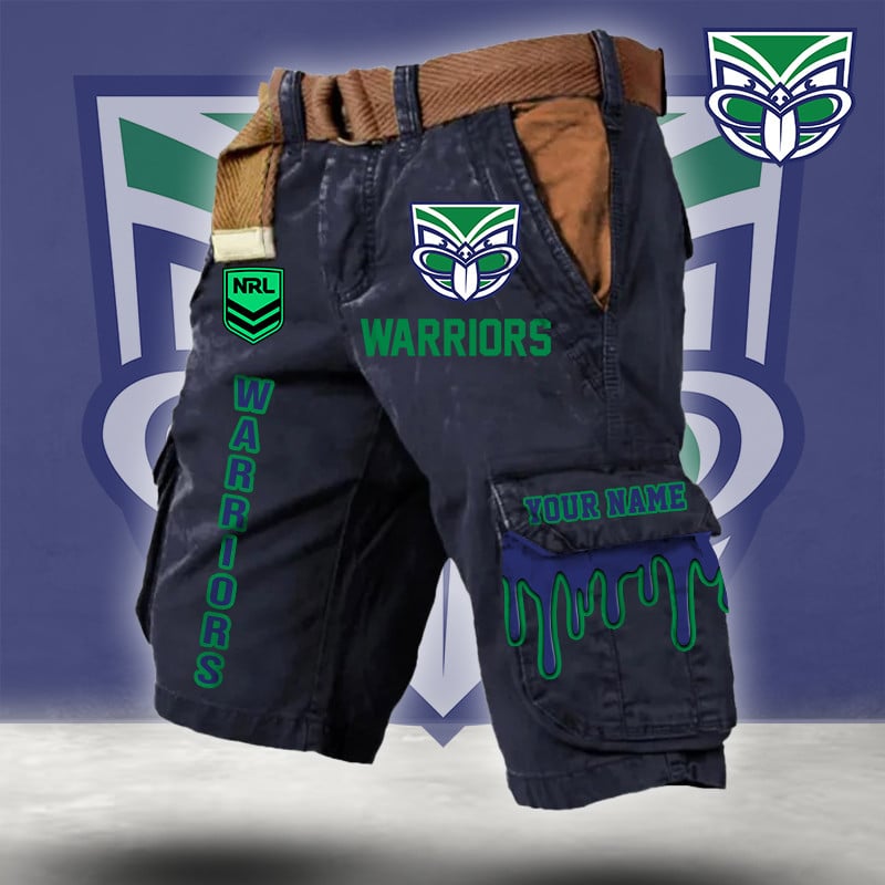 PREMIUM NRL X WAR Cargo Shorts Custom Name Limited Edition NDT LVH