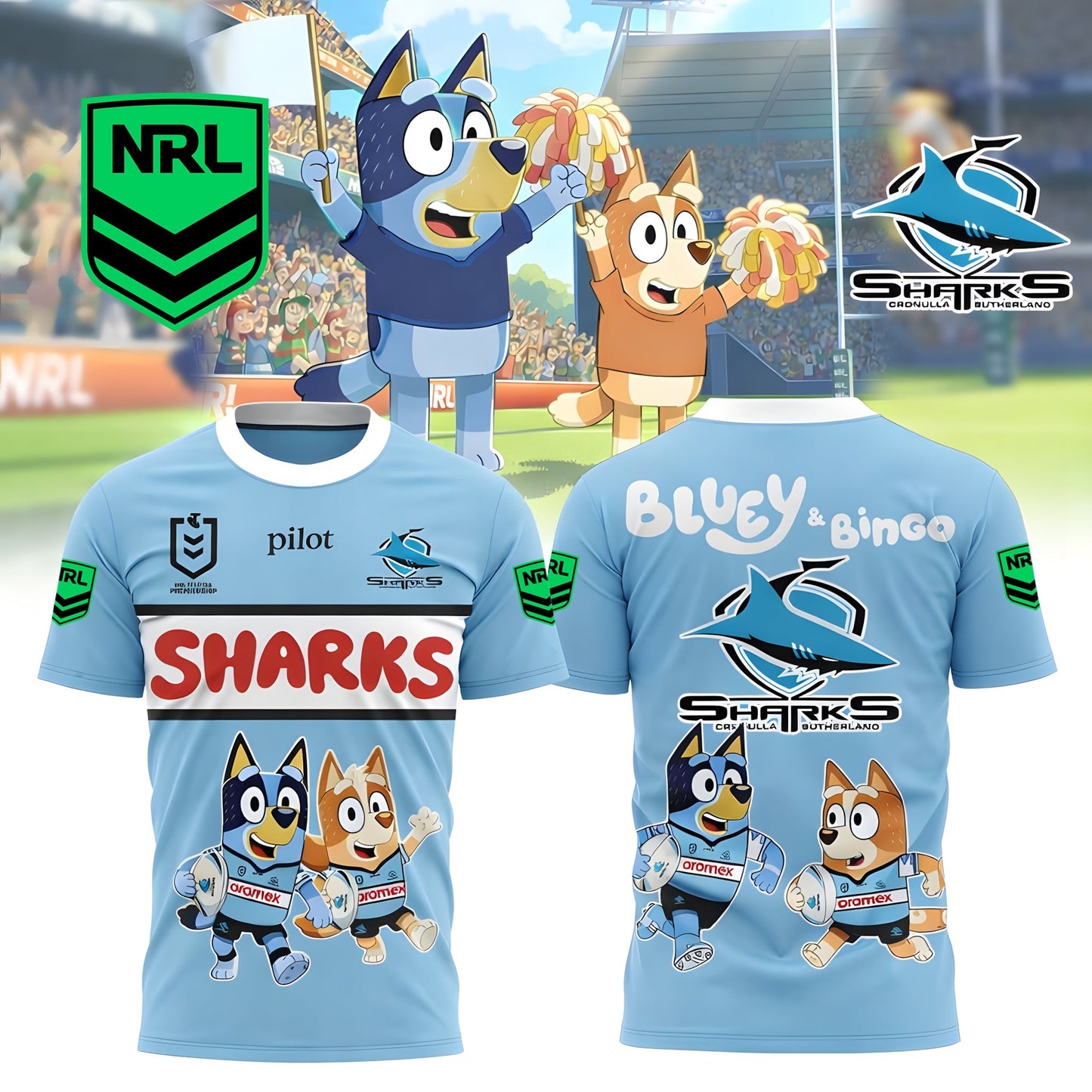 PREMIUM NRL X CS Bluey & Bingo POLO SHIRT – Limited 2026 NDT LVH