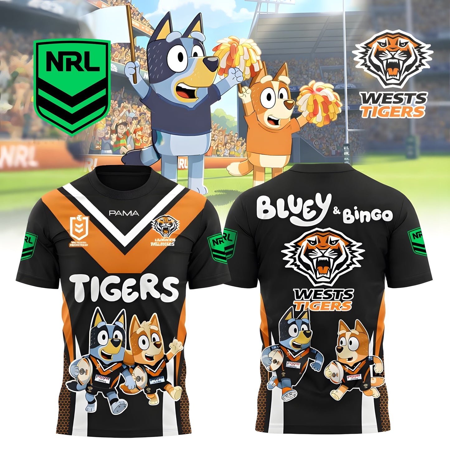 PREMIUM NRL X WT Bluey & Bingo POLO SHIRT – Limited 2026 NDT LVH