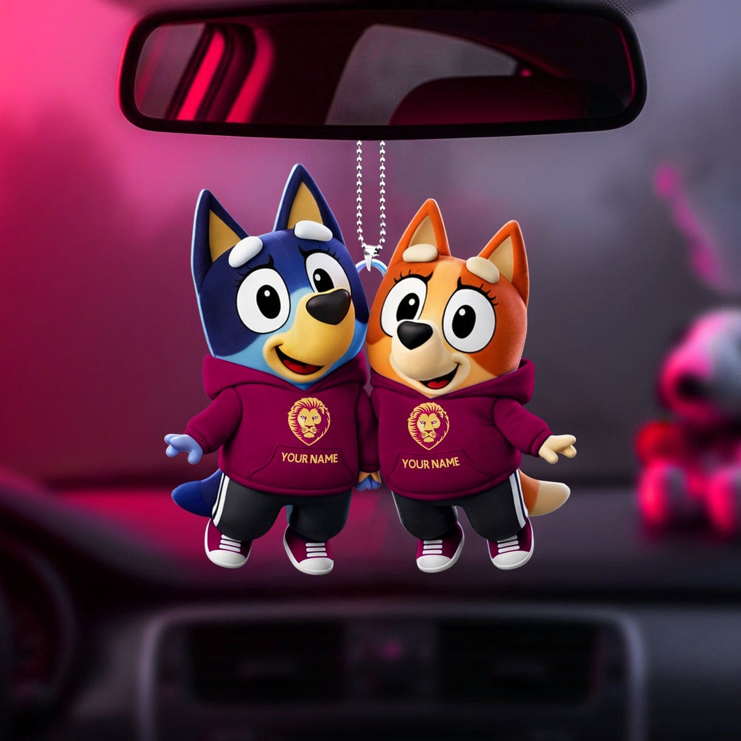 PREMIUM BL X Bluey & Bingo Car Ornament NDT NHM 040326