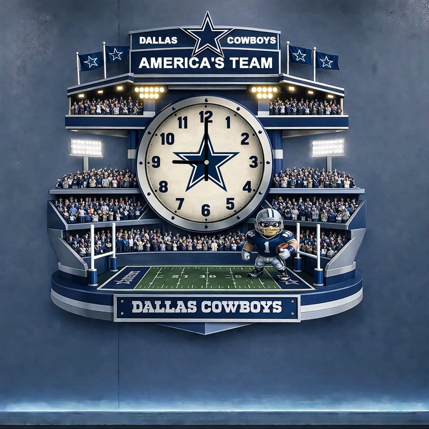 PREMIUM NFL X DAL 3D Visual Effect Acrylic Clock NDT NHM 160126