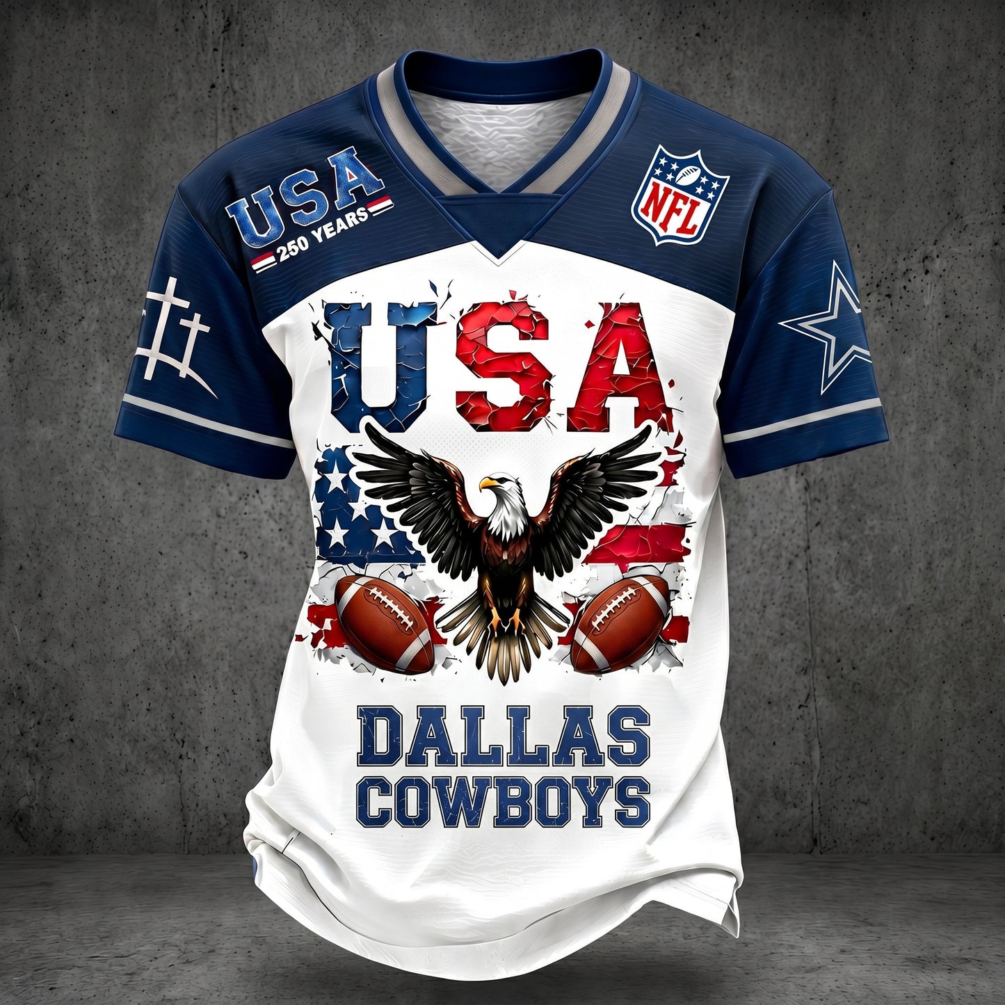 PREMIUM NFL X DC 250TH anniversary LUXURY V-Neck T- Shirt 130626