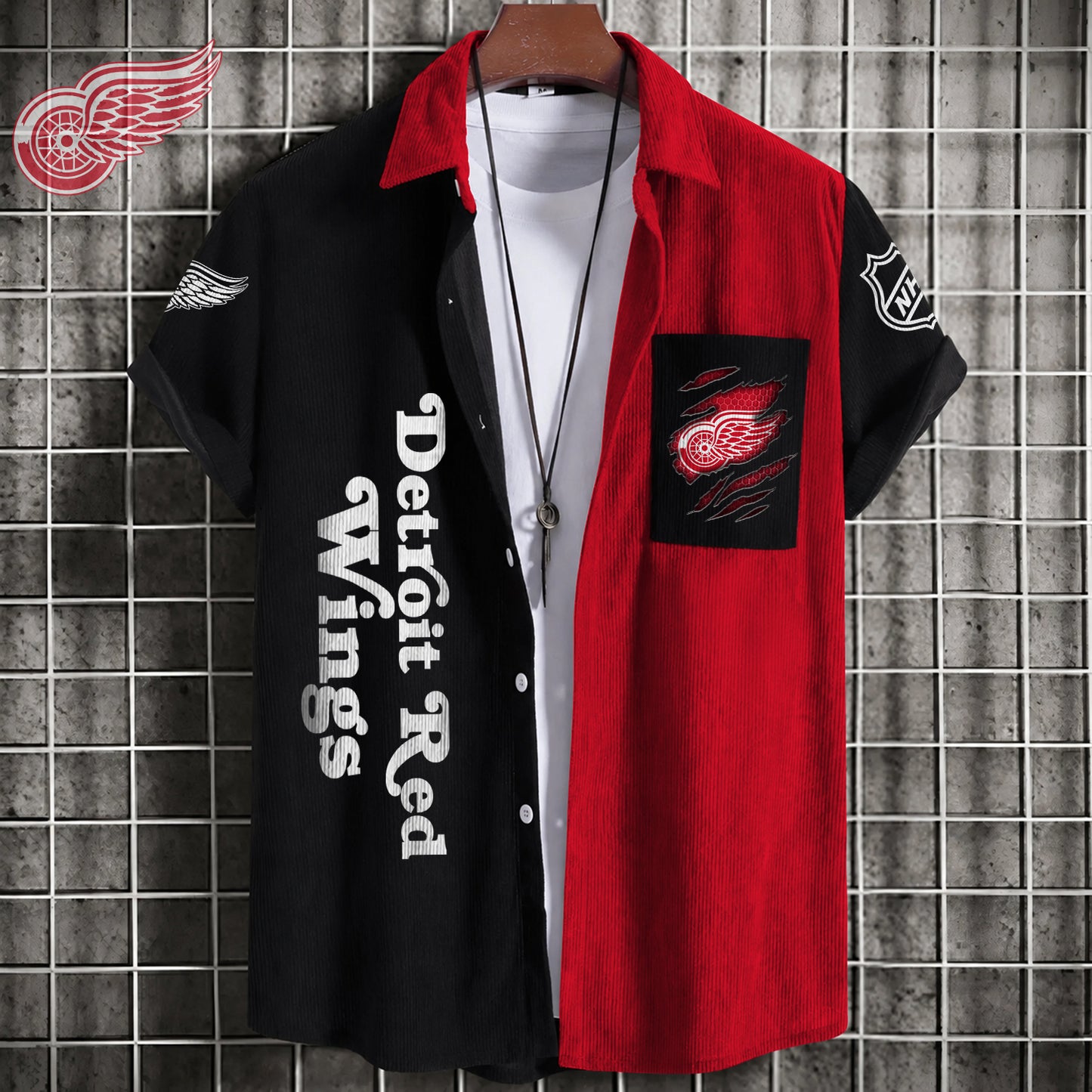 PREMIUM NHL X DRW Patchwork Lapel Striped Shirts Limited Editions NDT NHM 240526