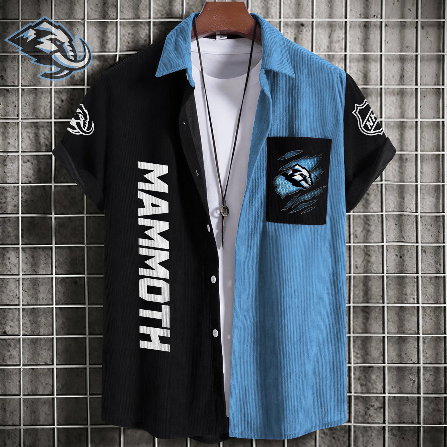 PREMIUM NHL X UM Patchwork Lapel Striped Shirts Limited Editions NDT NHM 240526