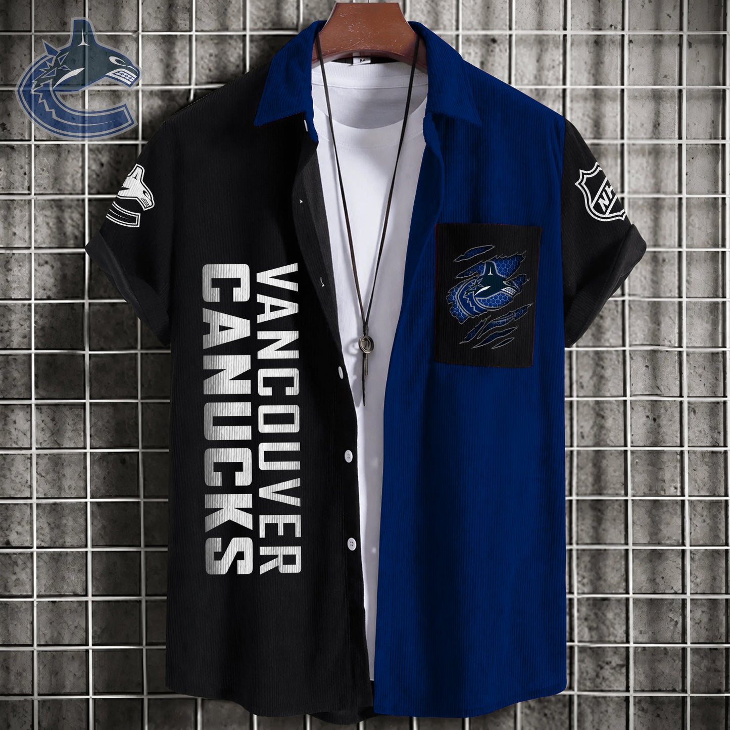 PREMIUM NHL X VC Patchwork Lapel Striped Shirts Limited Editions NDT NHM 240526
