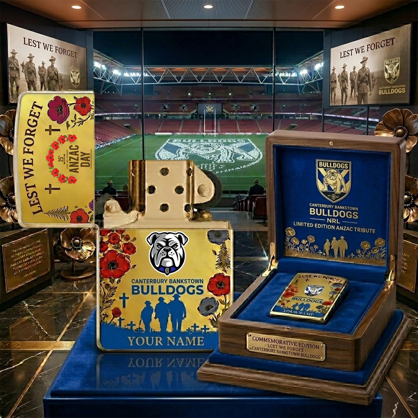 PREMIUM NRL X CBB ANNIVERSARY 111TH ANZAC Personalized Lighter NDT NHM 300326