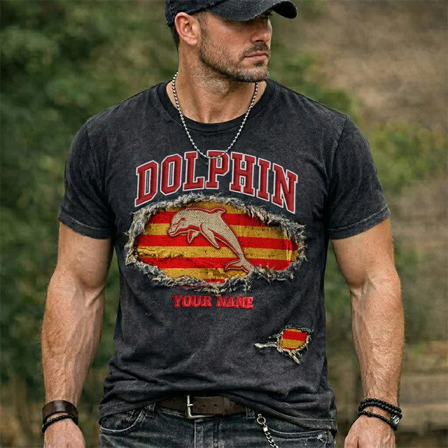 PREMIUM NRL X DOL Black Vintage Washed T-shirt NDT NTN 040426