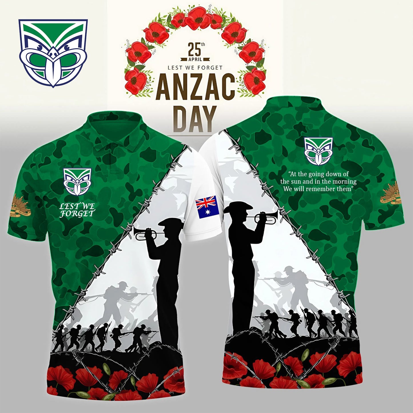 PREMIUM NRL X NZW ANZAC DAY POLO SHIRT LIMITED EDITION NDT NHM 130326