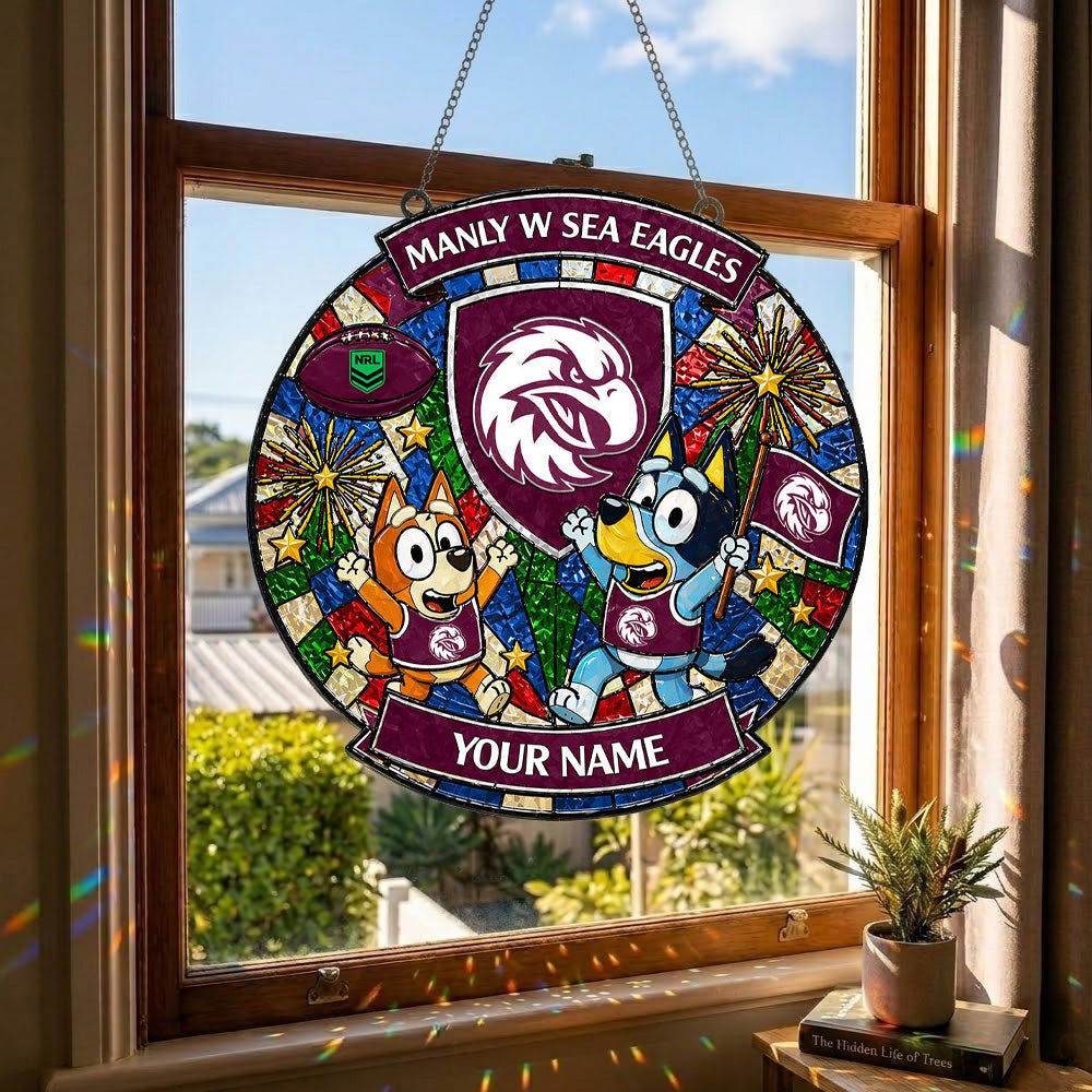 PREMIUM NRL X SE Bluey Suncatcher Custom Name Limited Edition NDT NTN 230426