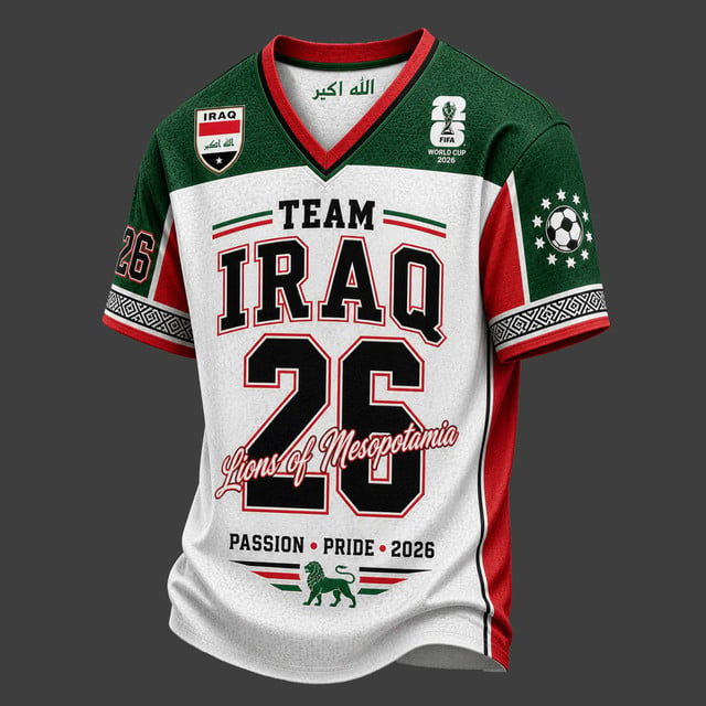 PREMIUM WC 2026 X IRAQ V-Neck Jersey LIMIED EDITIONS NDT VHM 190526