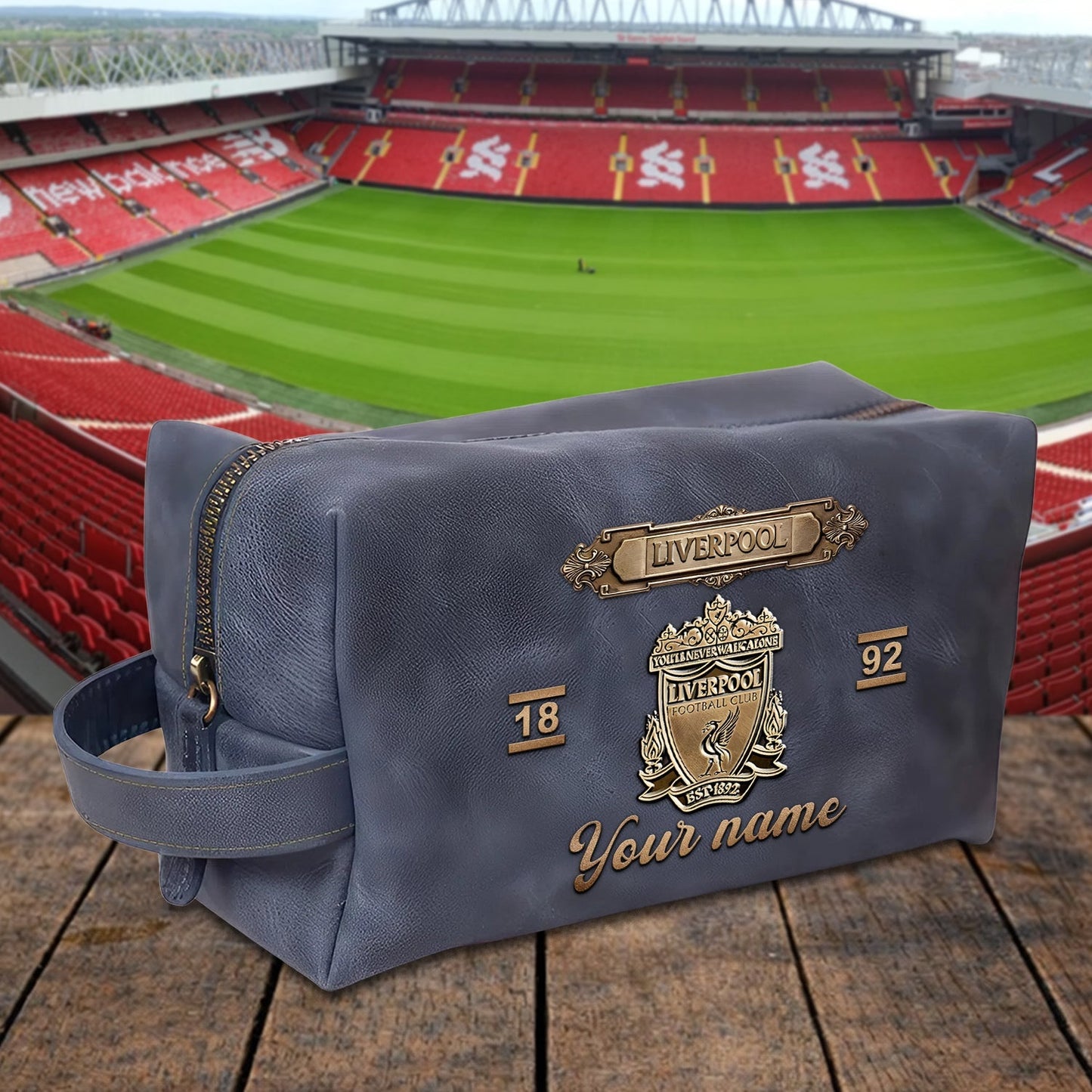 PREMIUM πππ X LIV 3D EMBOSSED LEATHER TOILETRY BAG Limited Edition NDT NHM 020326