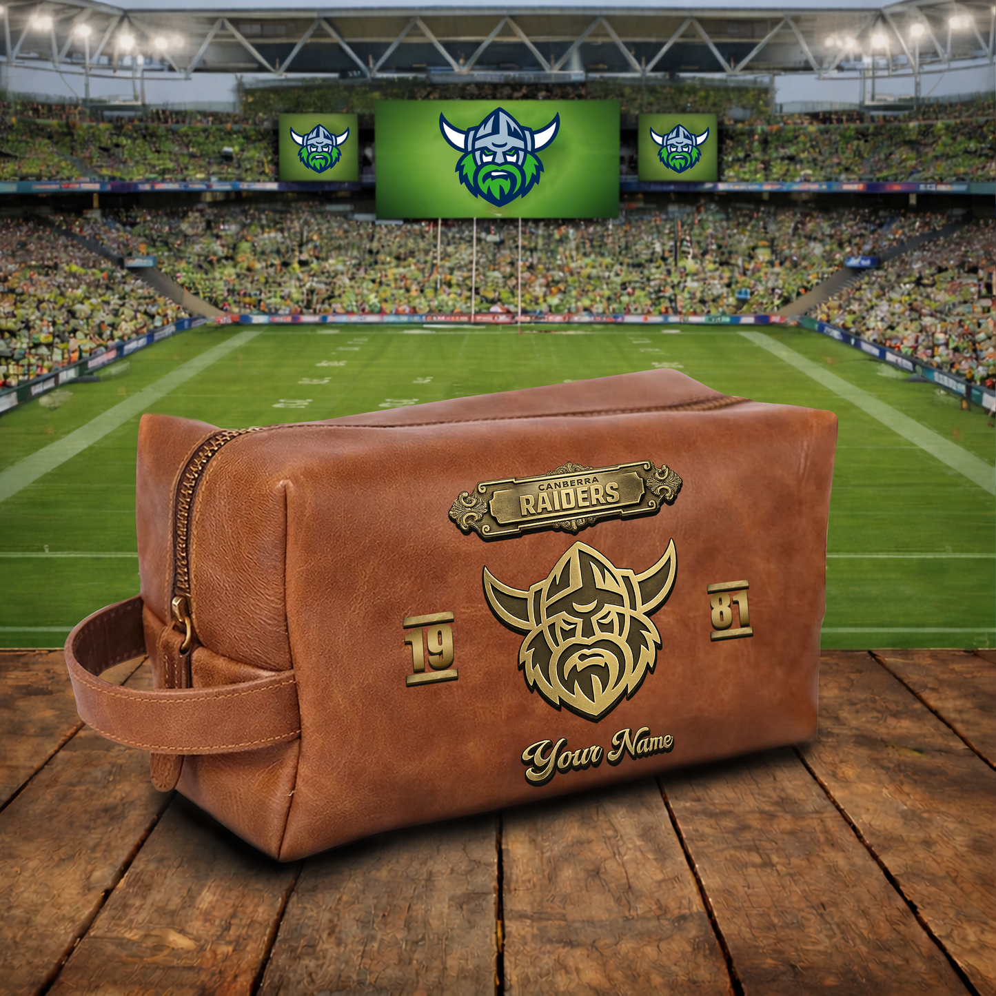 PREMIUM NRL X CR 3D EMBOSSED LEATHER TOILETRY BAG Limited Edition NDT VHM