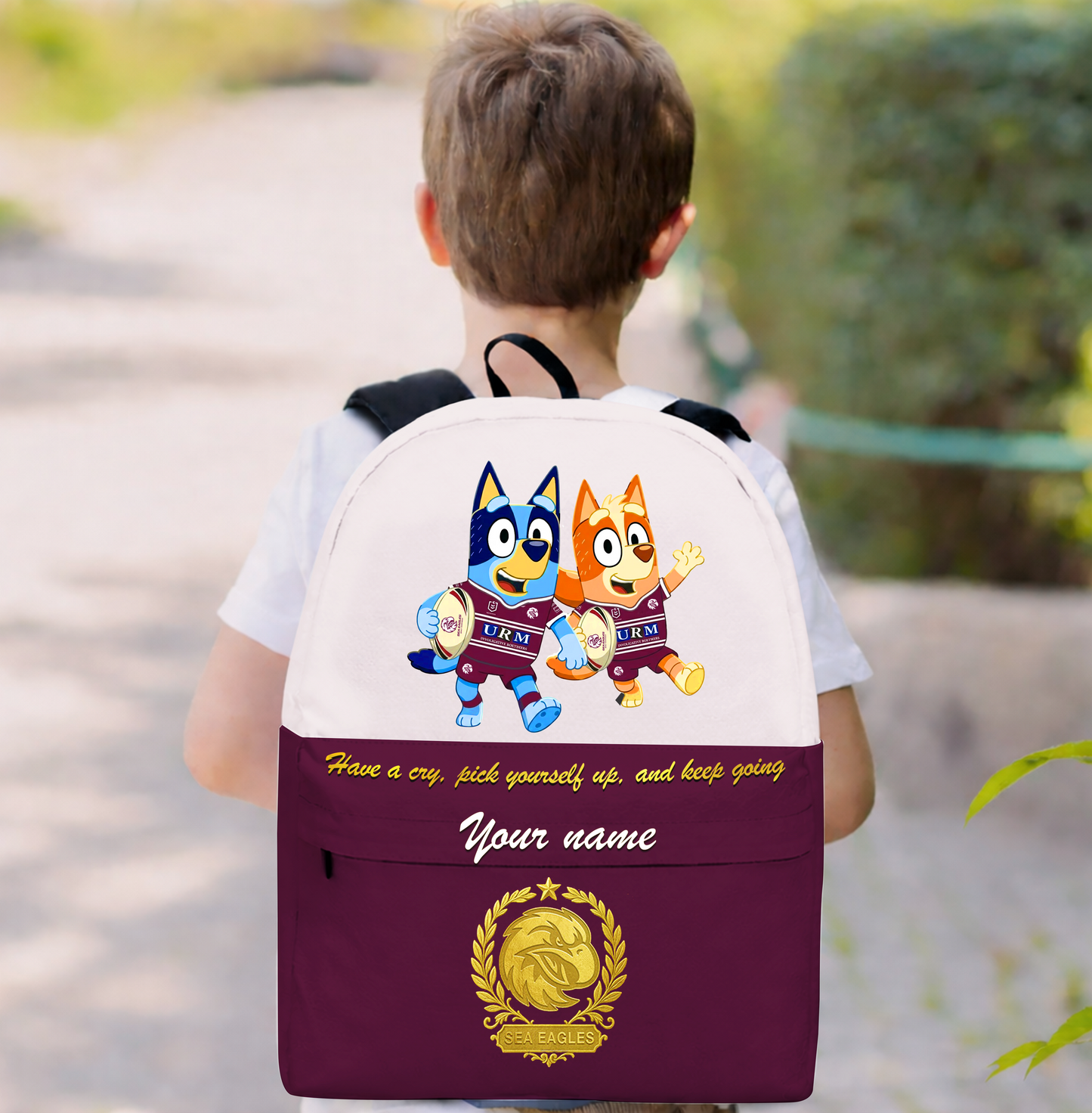 PREMIUM NRL X MWSE Schoolbag Bluey & Bingo Personalized Gifts For Son Limited Edition NDT VHM 030326