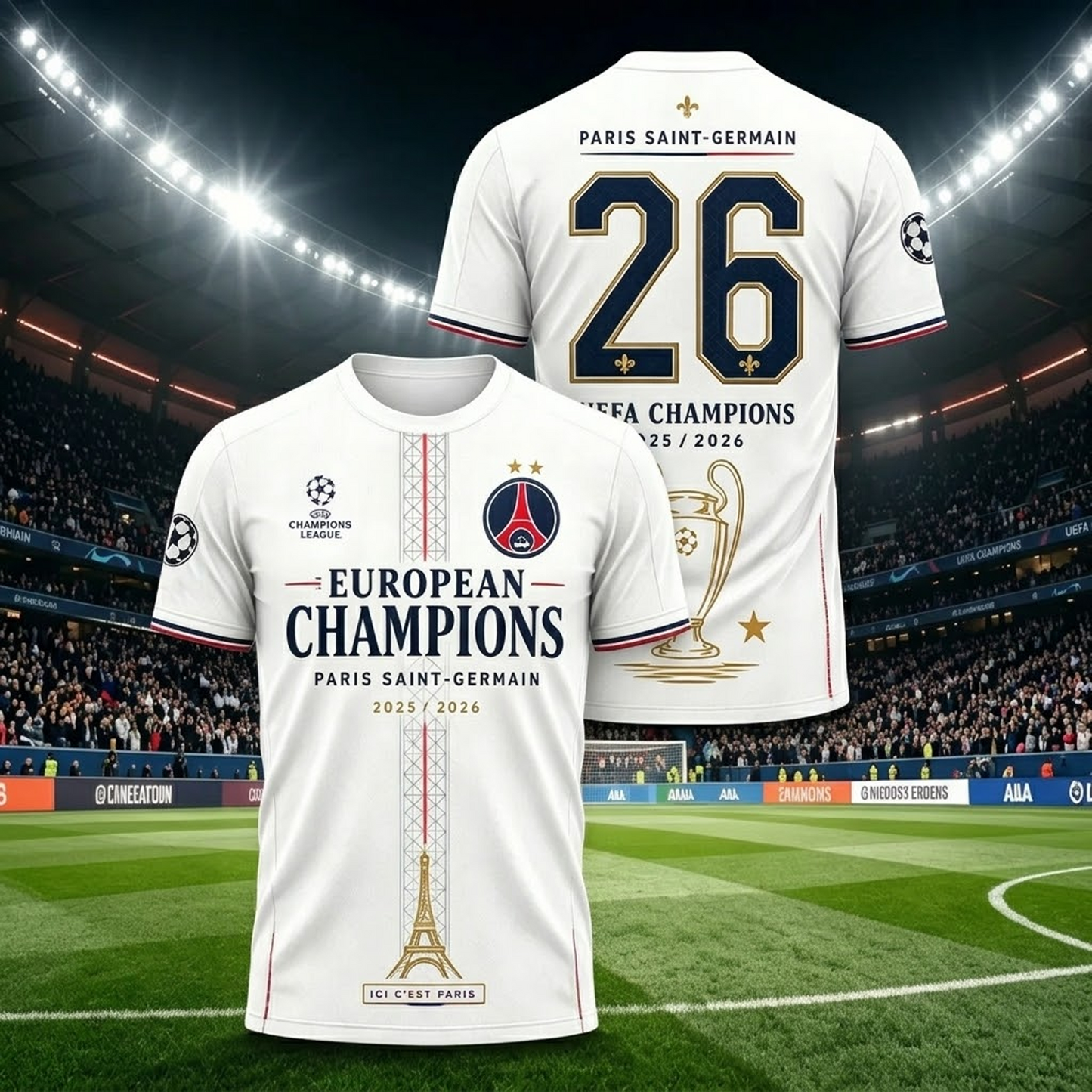 PSG UEFA Champions League 2526 Champions Tshirt V10 0106 DatND DVT