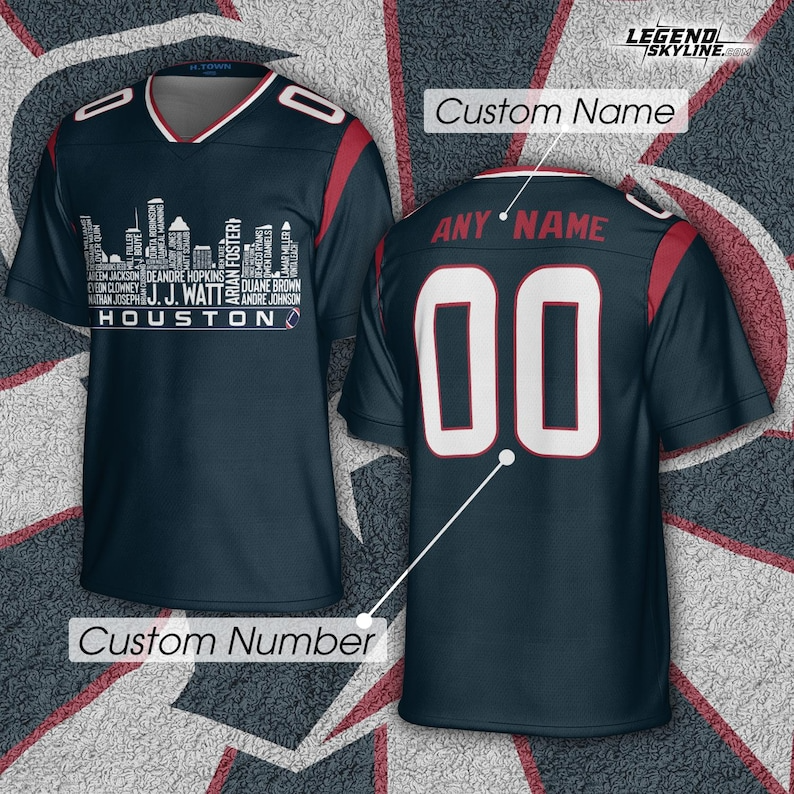 Personalized HT Football Jersey Greatest Of All Time Team Legends, City Skyline Shirt DDT CTND