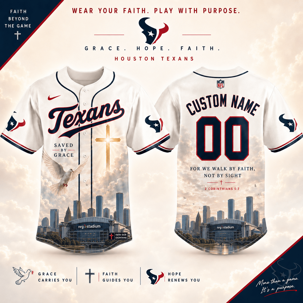 Personalized HT x NFL Luxury Baseball Jersey 160626