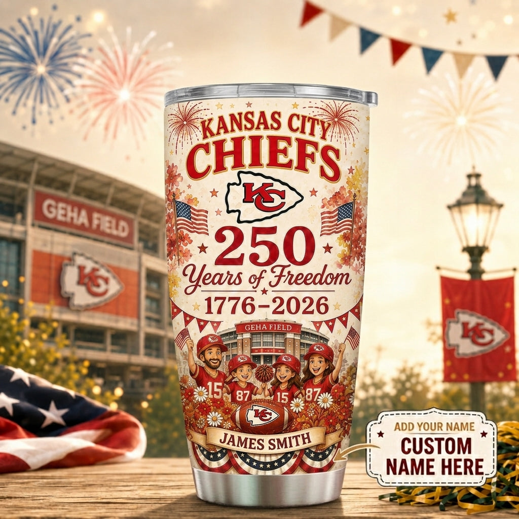 Personalized KCC Premium NFL 250 Years Of Freedom Classic Tumbler 150626