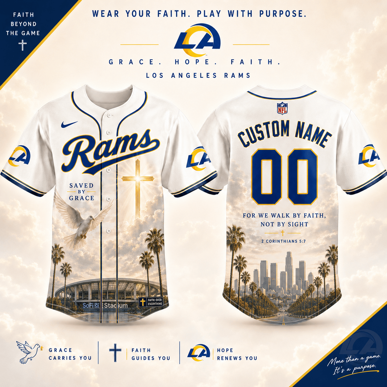 Personalized LAR x NFL Luxury Baseball Jersey 160626