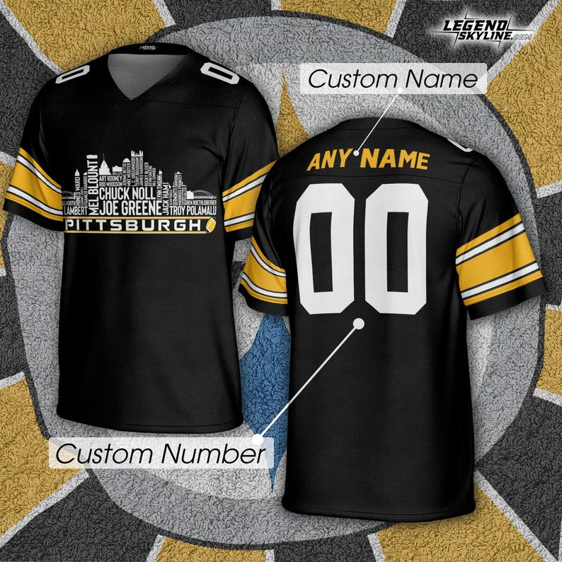 Personalized PS Football Jersey Greatest Of All Time Team Legends, City Skyline Shirt DDT CTND